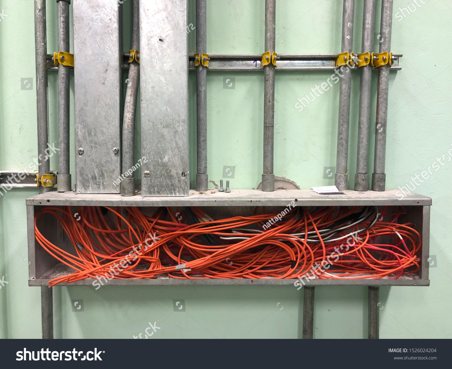 Many Cables Installed Gutter Stock Photo Shutterstock