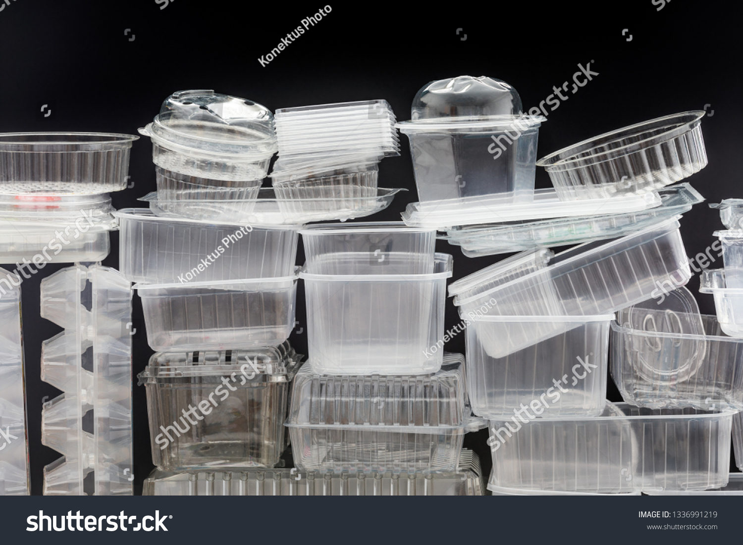 Many Clean Plastic Boxes Food Packaging Stock Photo 1336991219 |  Shutterstock