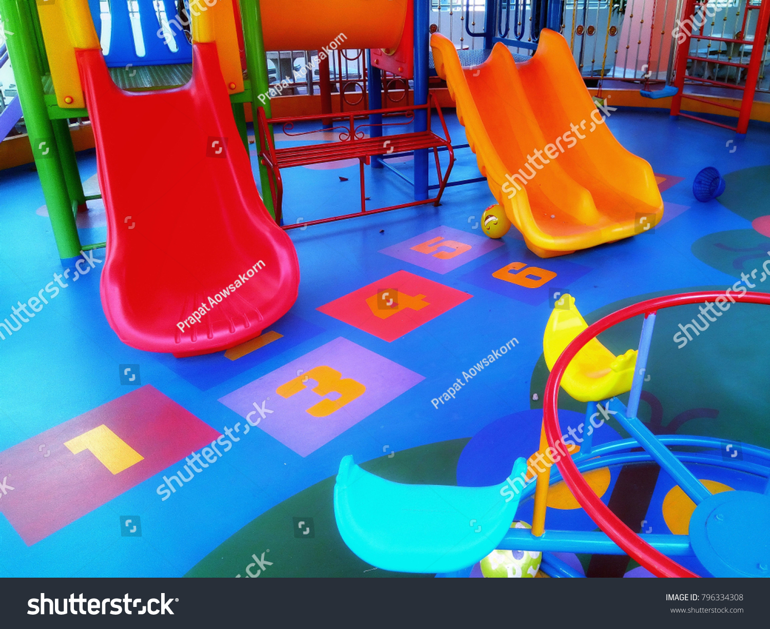 Many Colors Decorations Children Playground Wat Stock Photo Edit