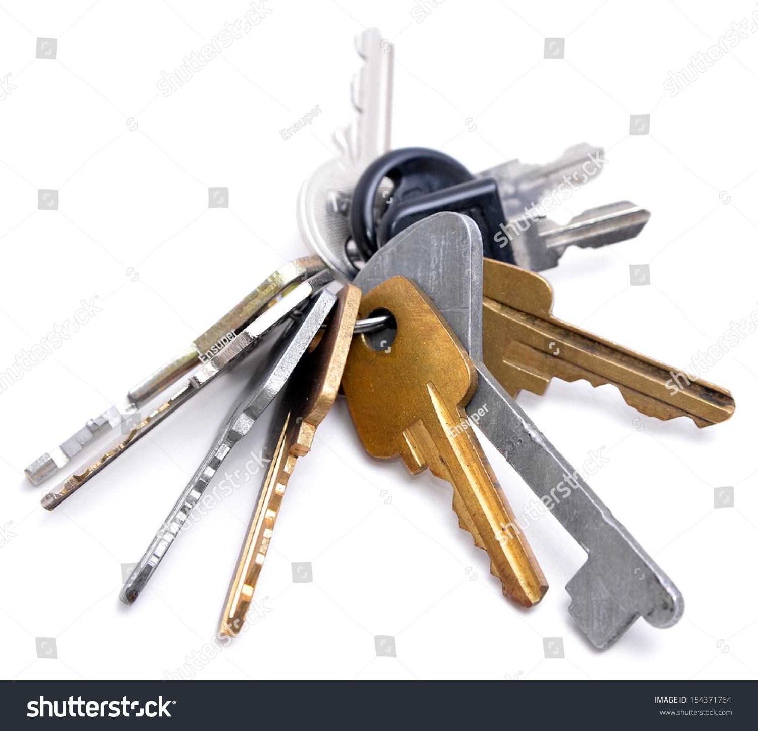 Many Keys On White Background Stock Photo 154371764 : Shutterstock