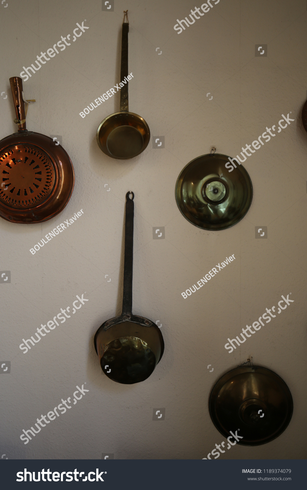 Many Old Metallic Utensils Hanging White Stock Photo Edit Now