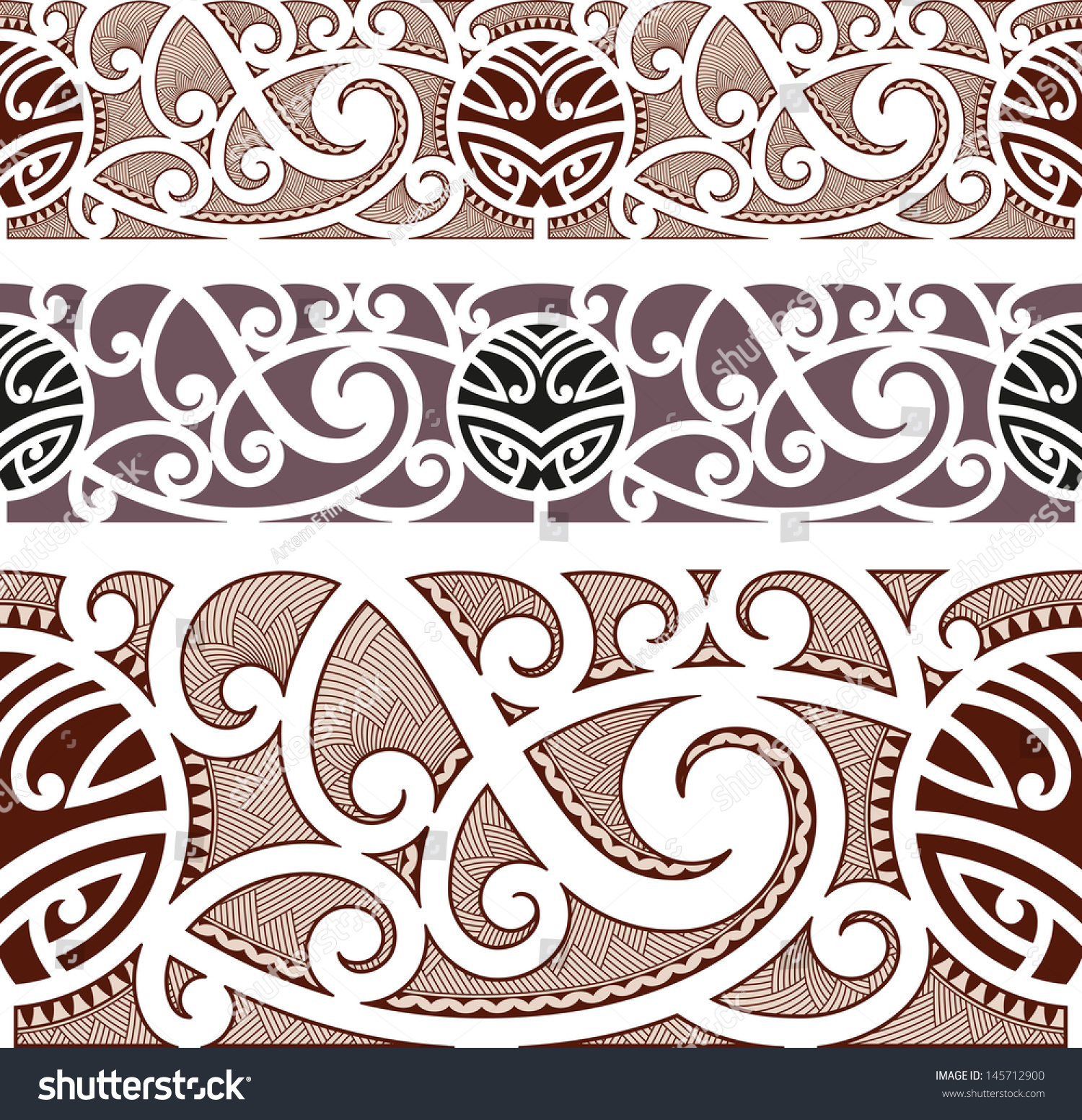 Maori Styled Seamless Pattern. Raster Image. Find An Editable Version ...