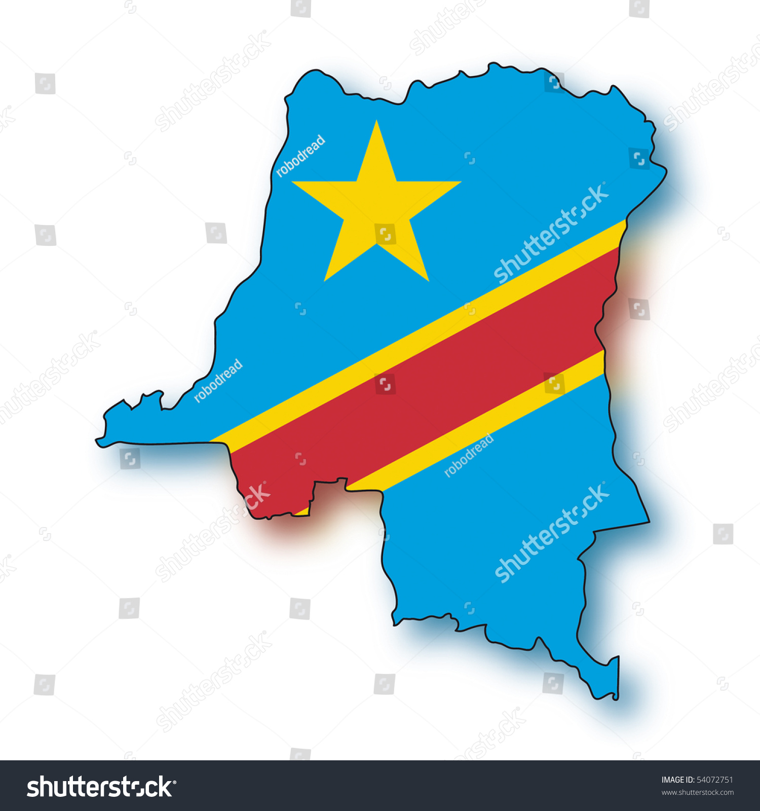 Map Flag Democratic Republic Of The Congo Stock Photo 54072751 ...