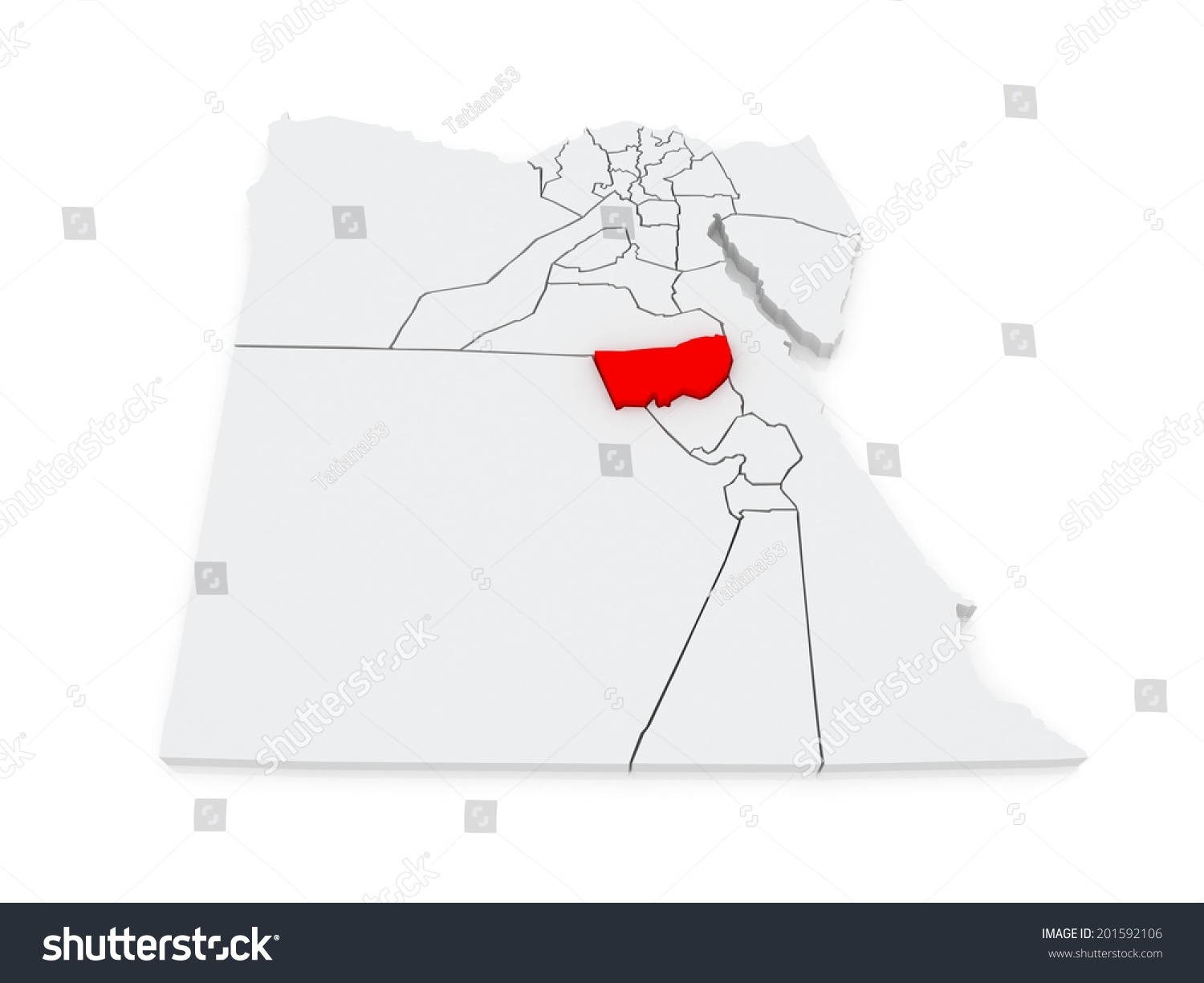 Stock Photo Map Of Assiut Egypt D 201592106 