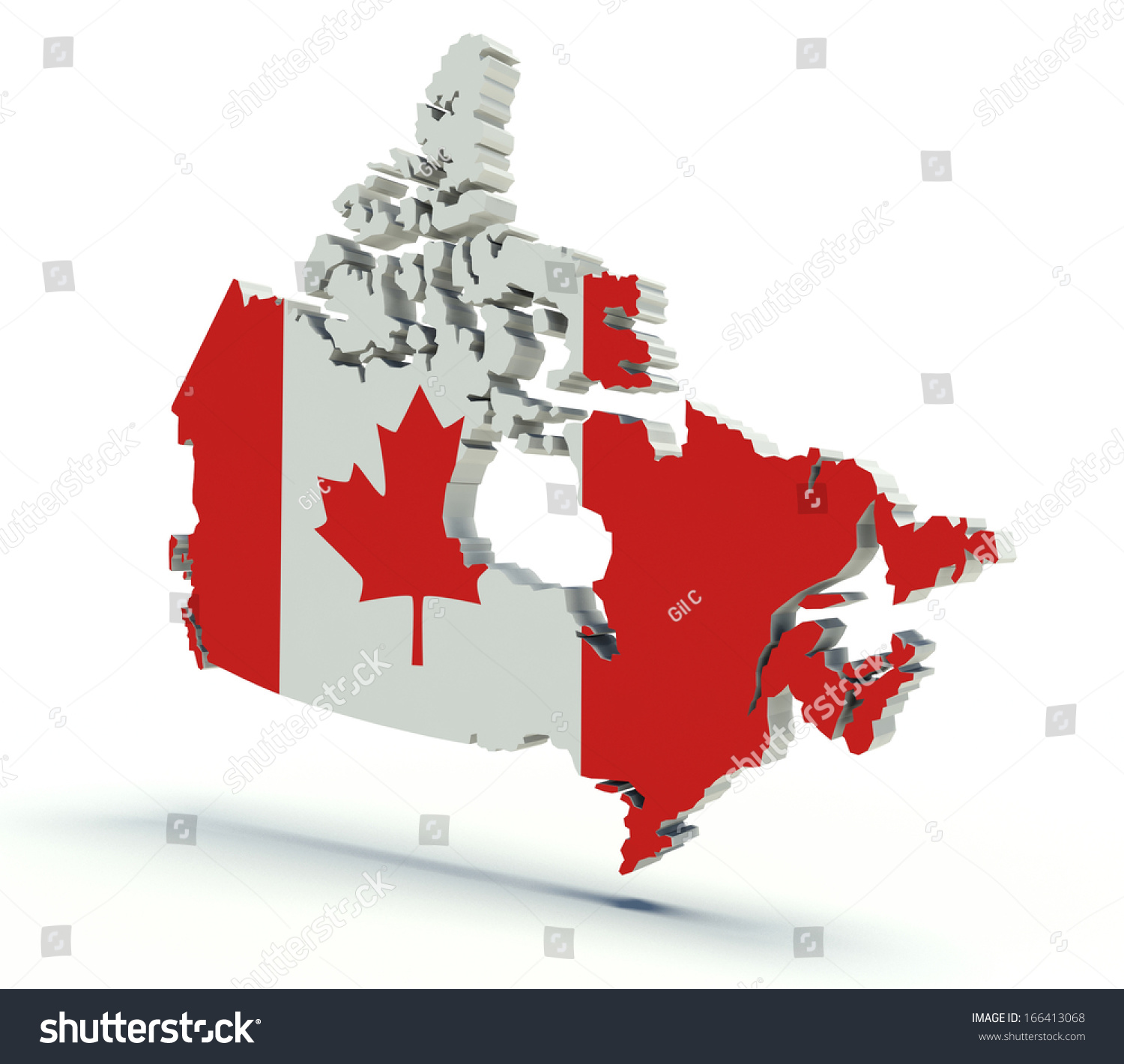 Map Canada Flag Colors 3d Render Stock Illustration 166413068 ...