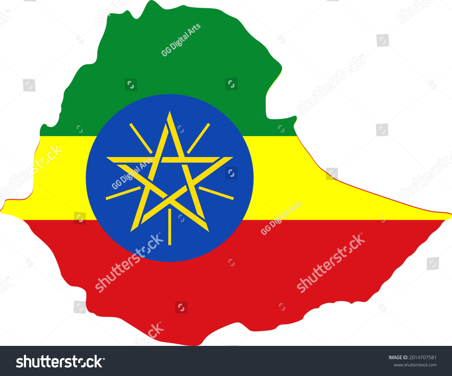 Map Ethiopia Flag Inside Borders Stock Illustration 2014707581 ...