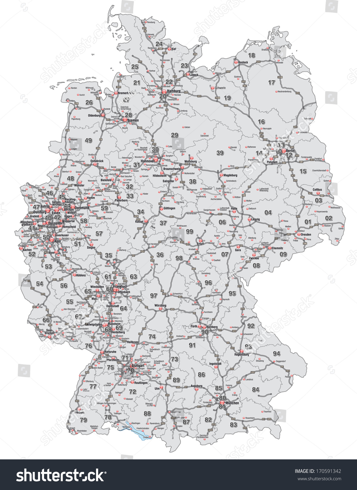 map-of-germany-with-postal-codes-highways-and-main-cities-in-gray