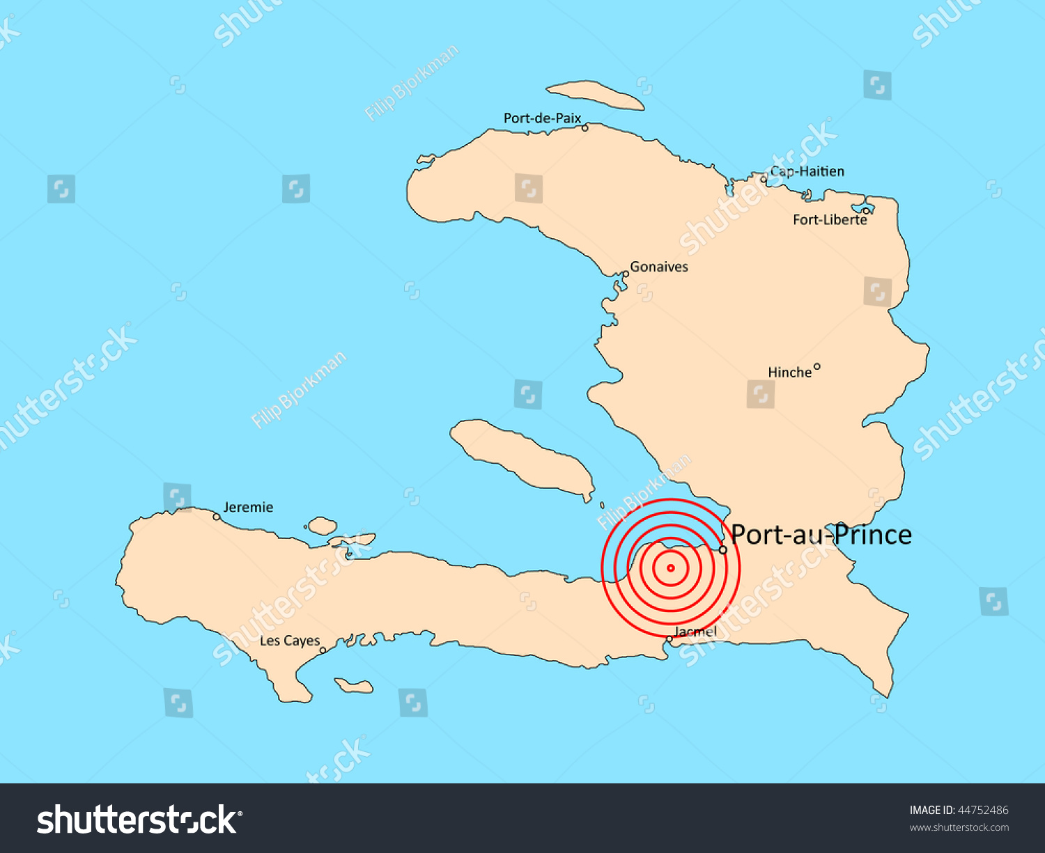 Map Haiti Epicenter After Earthquake Stock Illustration 44752486 ...