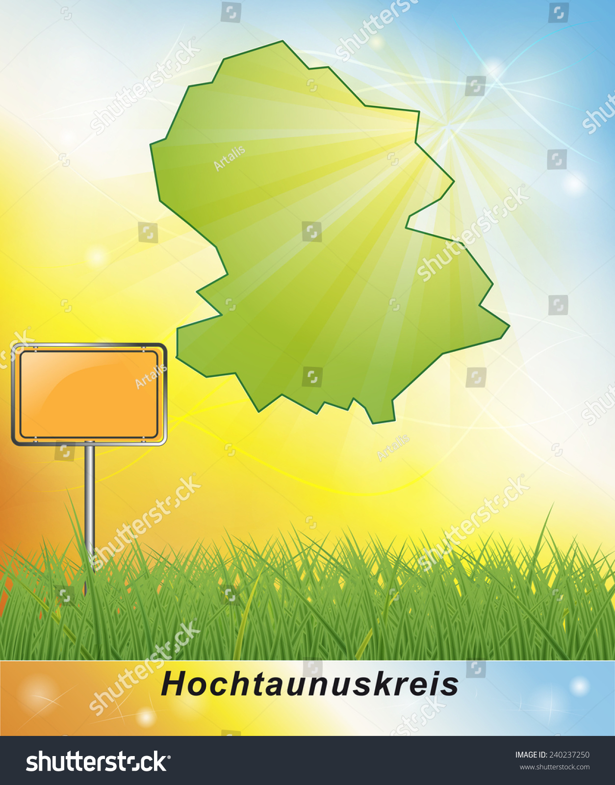 Map Of Hochtaunuskreis Stock Photo 240237250 : Shutterstock