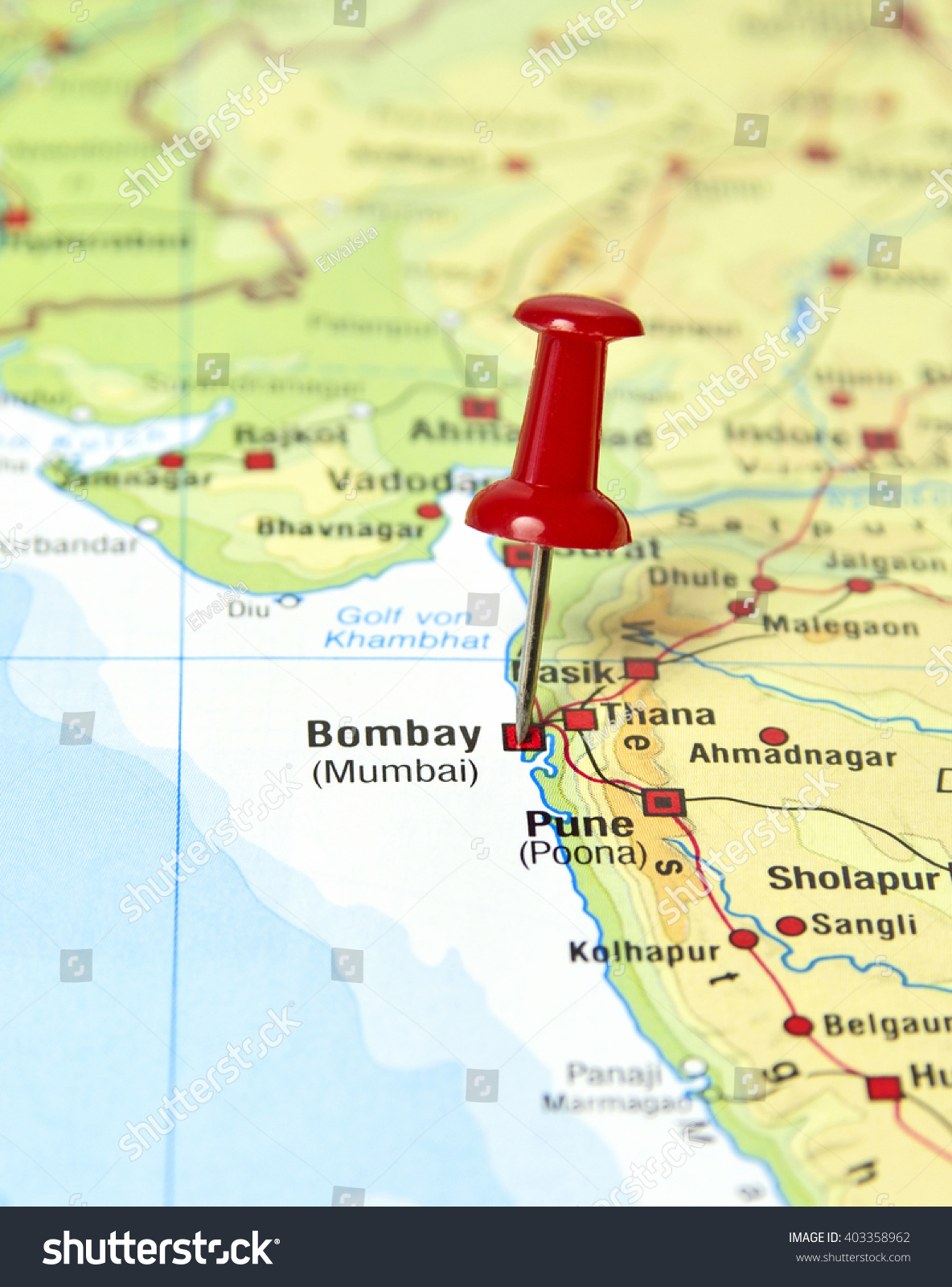 Mumbai In The Map Of India Map India Pin Set On Mumbai Stock Photo 403358962 | Shutterstock