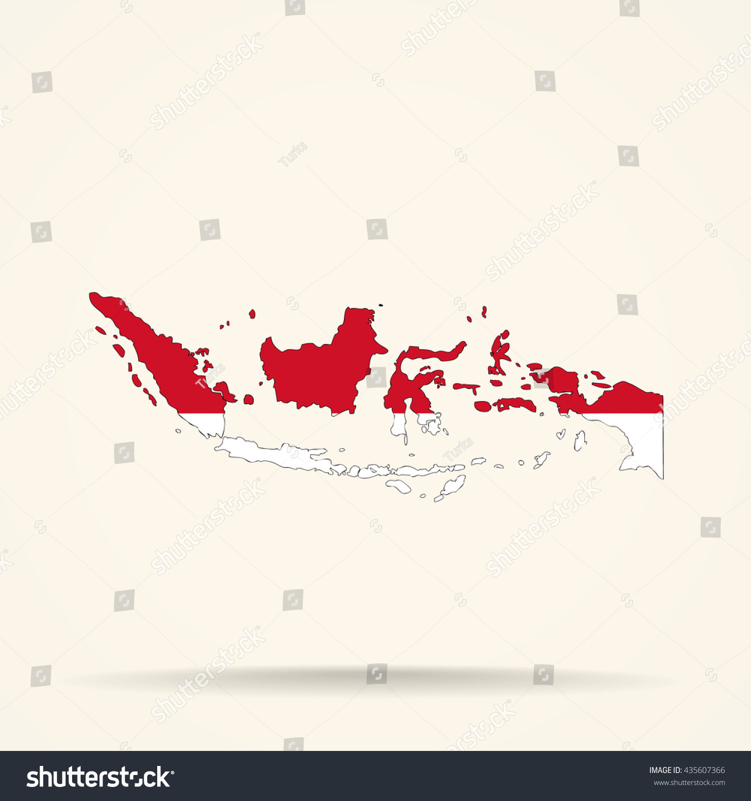 Map Indonesia Indonesia Flag Colors Stock Illustration 435607366 ...