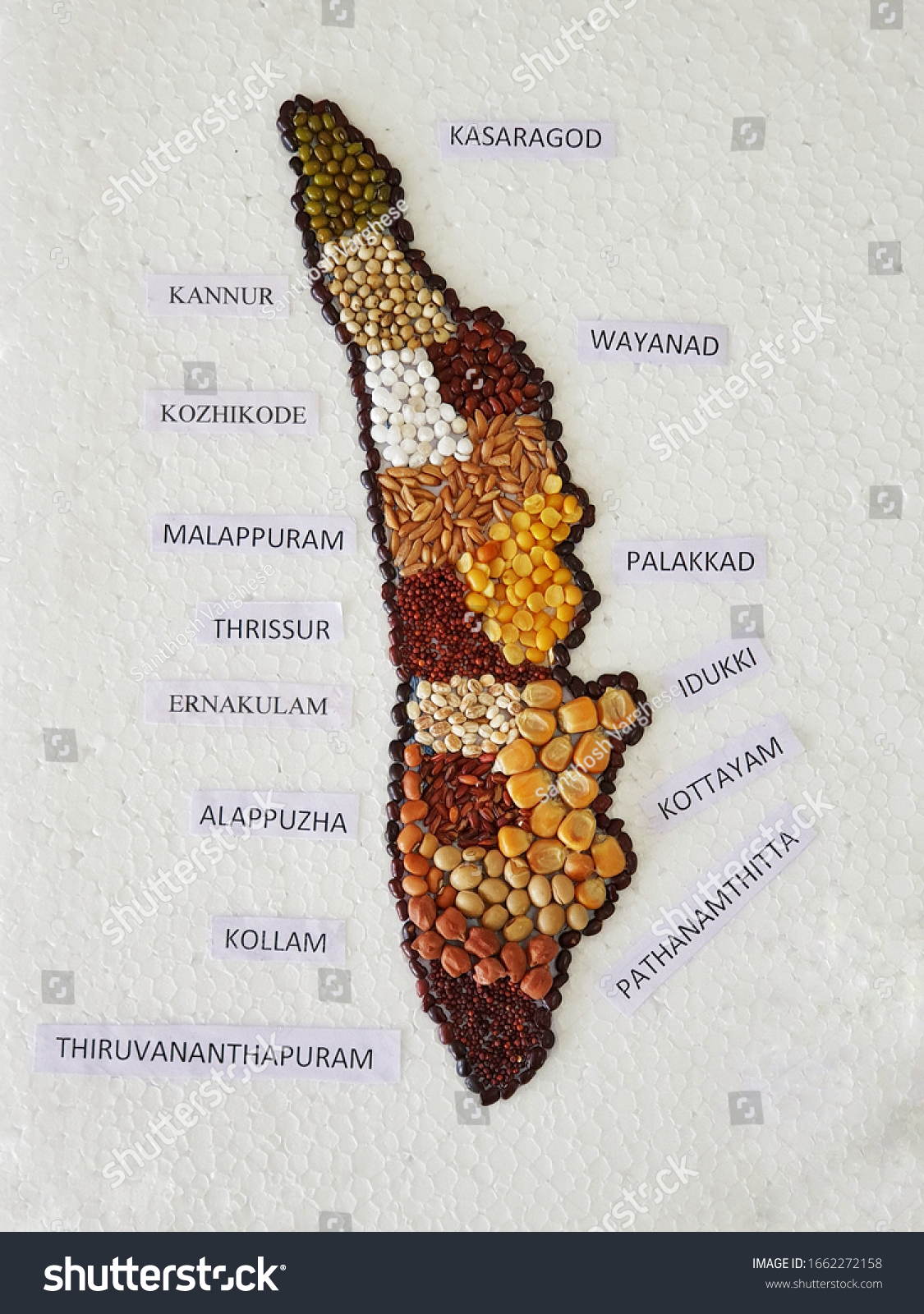 Pictures Of Kerala Map Map Kerala Places Made Different Pulses Stock Photo 1662272158 |  Shutterstock