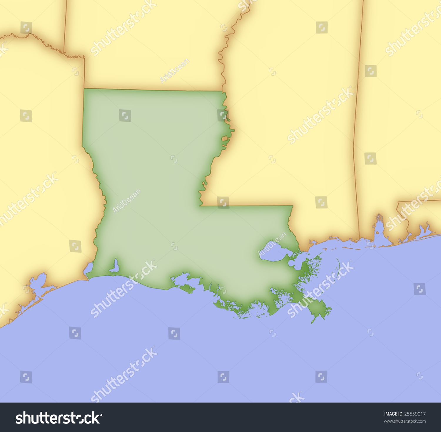 Map Of Louisiana And Surrounding States Map Louisiana Borders Surrounding States Stock Illustration 25559017 |  Shutterstock