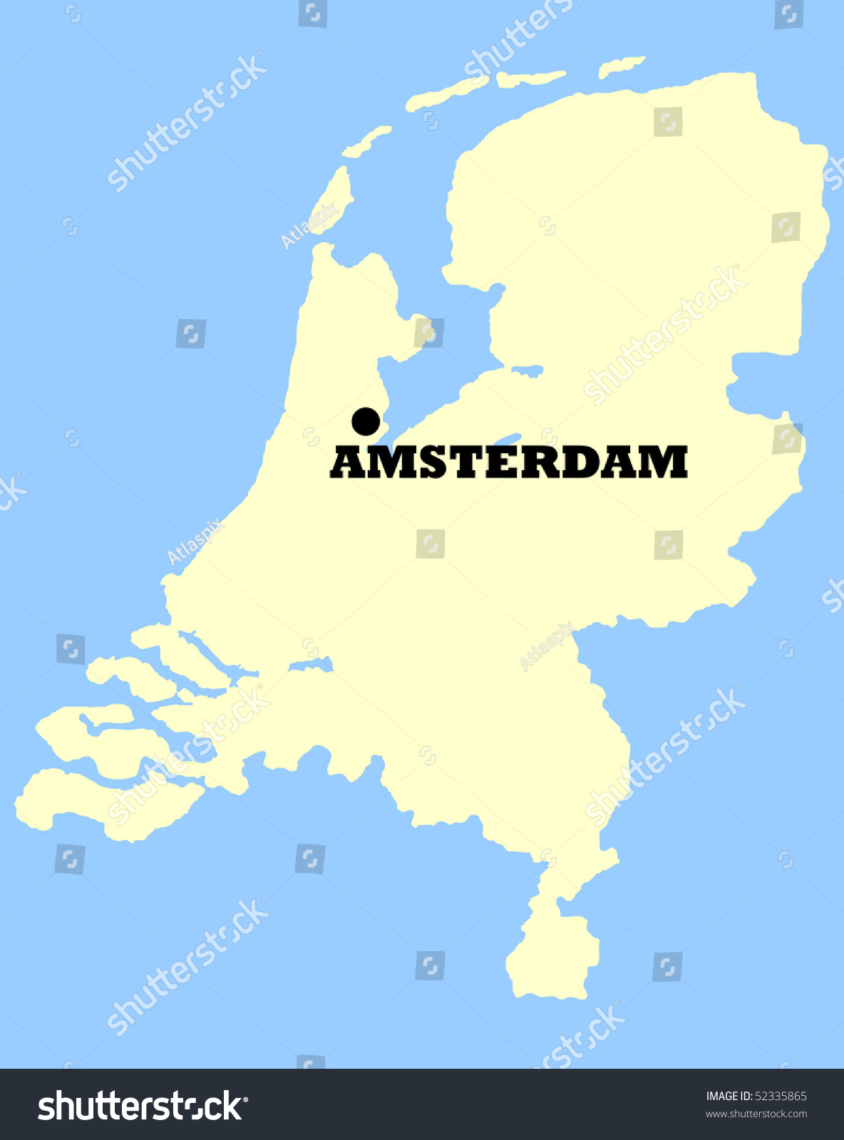 Amsterdam In Netherlands Map Map Netherlands Amsterdam Marked Isolated On Stock Illustration 52335865 |  Shutterstock