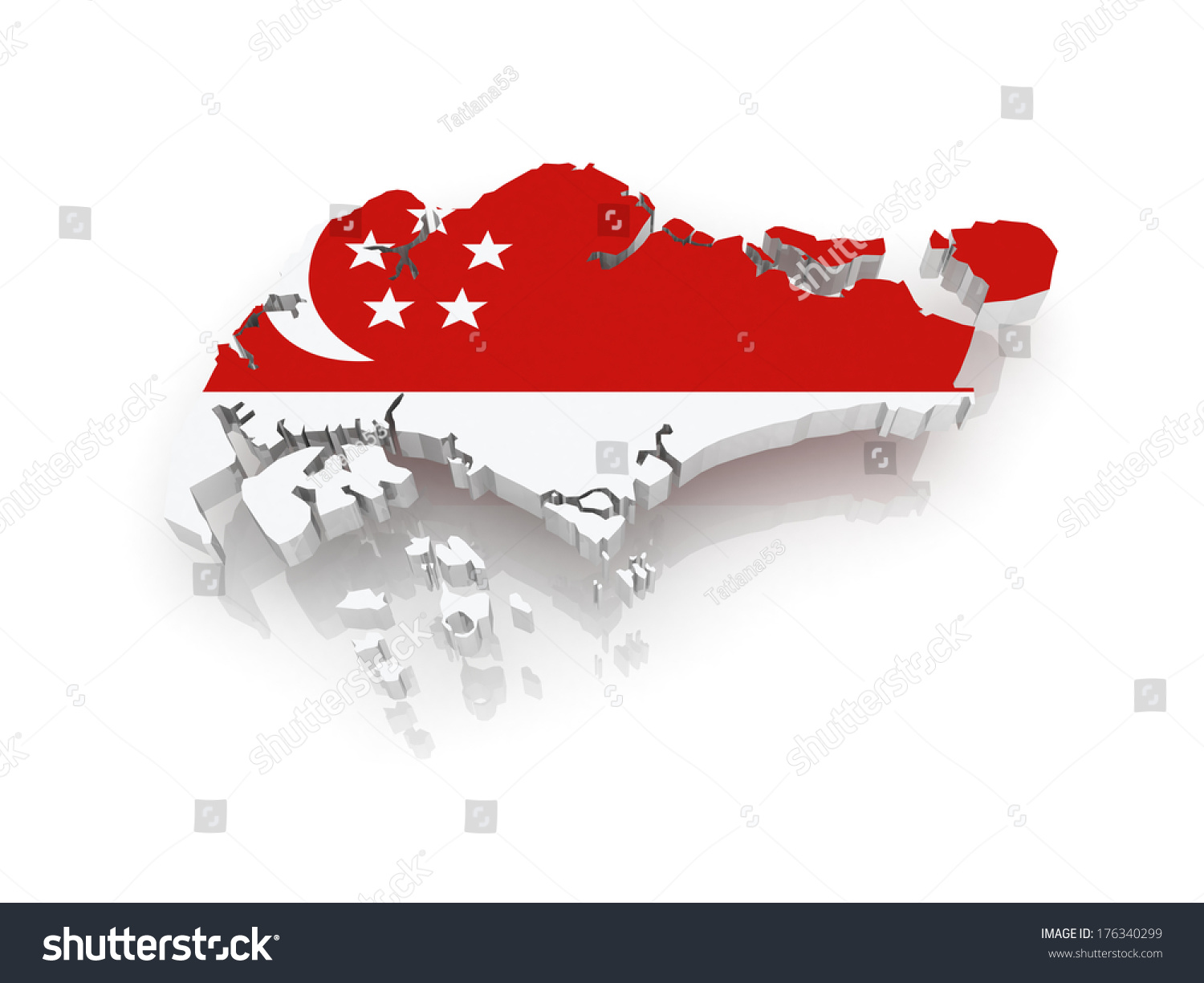 3d Map Of Singapore Map Singapore 3D Stock Illustration 176340299 | Shutterstock
