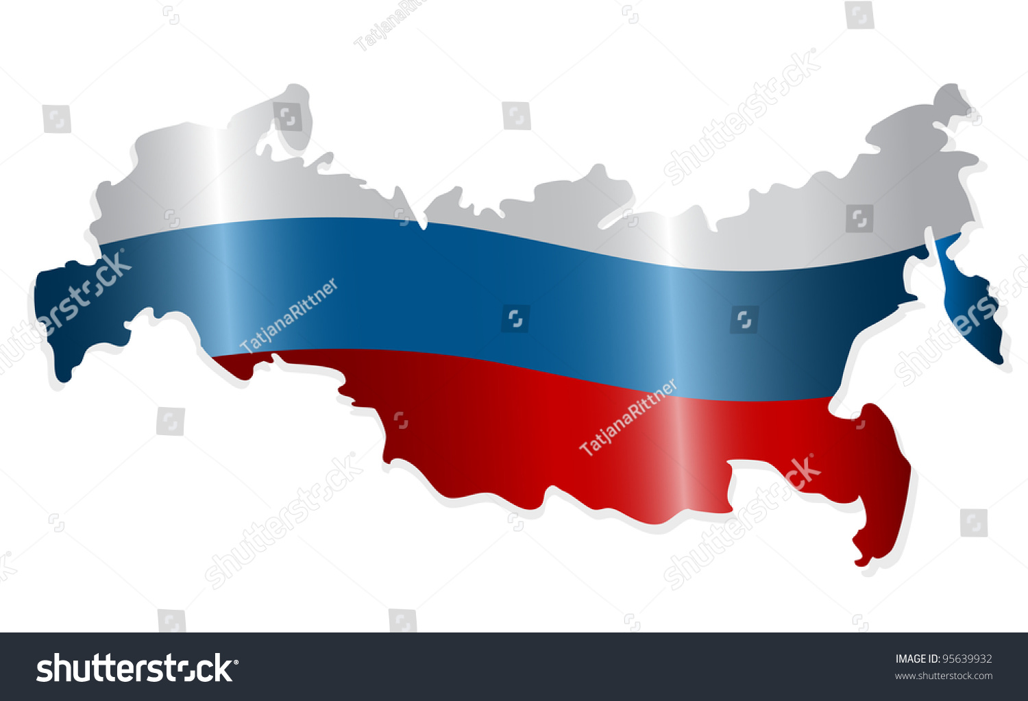 Map Russian Federation Colored Like Russian Stock Illustration 95639932 ...