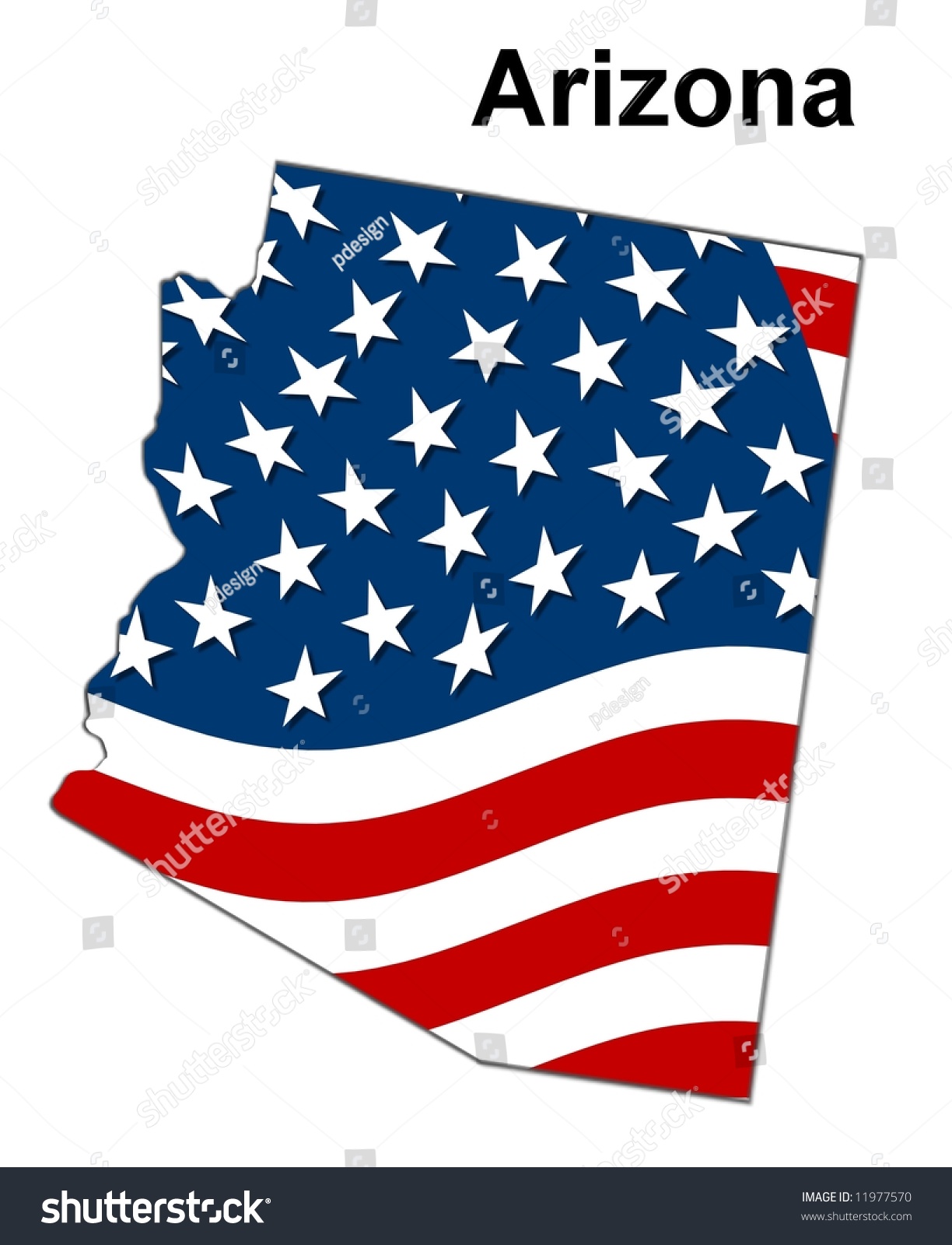 Map State Arizona American Flag Stock Illustration 11977570 - Shutterstock