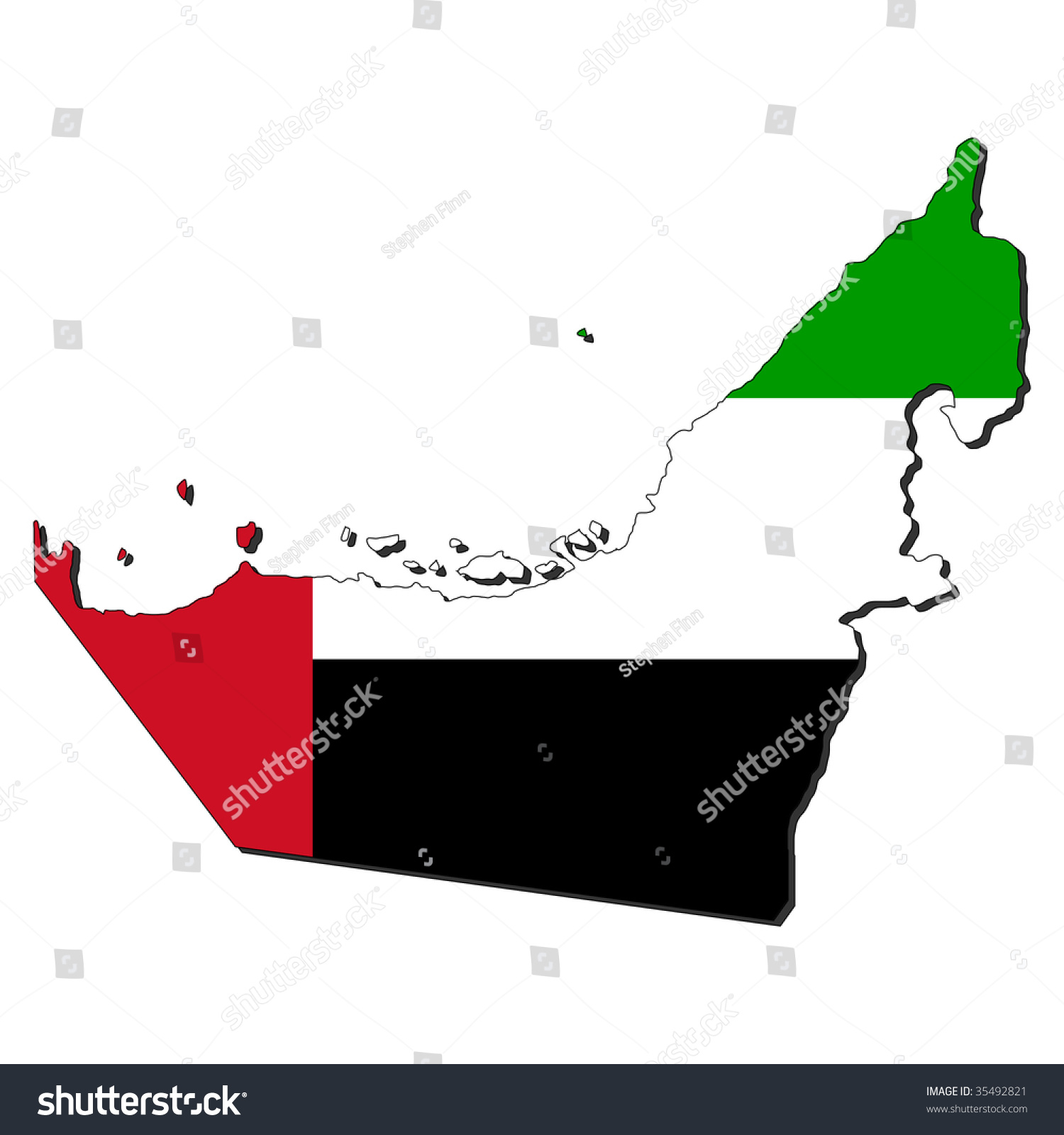 Map Of Uae And Their Flag Illustration Jpeg - 35492821 : Shutterstock