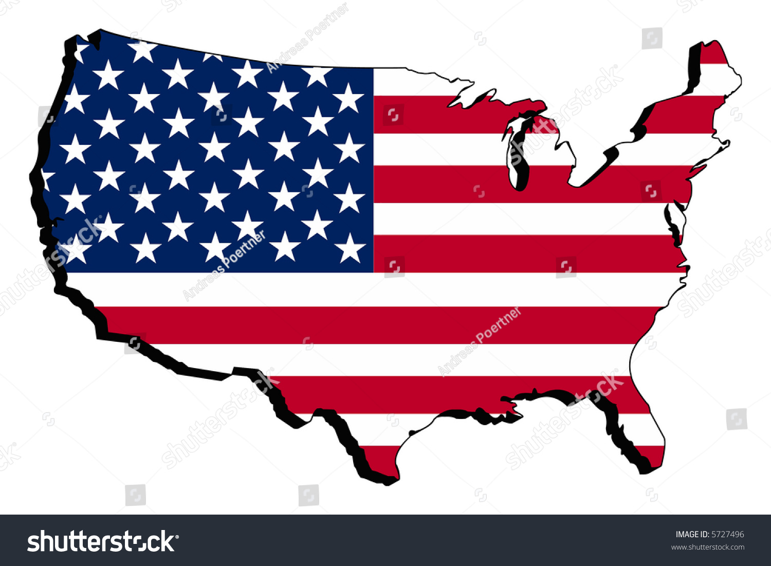 Map Of Usa As Flag Stock Photo 5727496 : Shutterstock