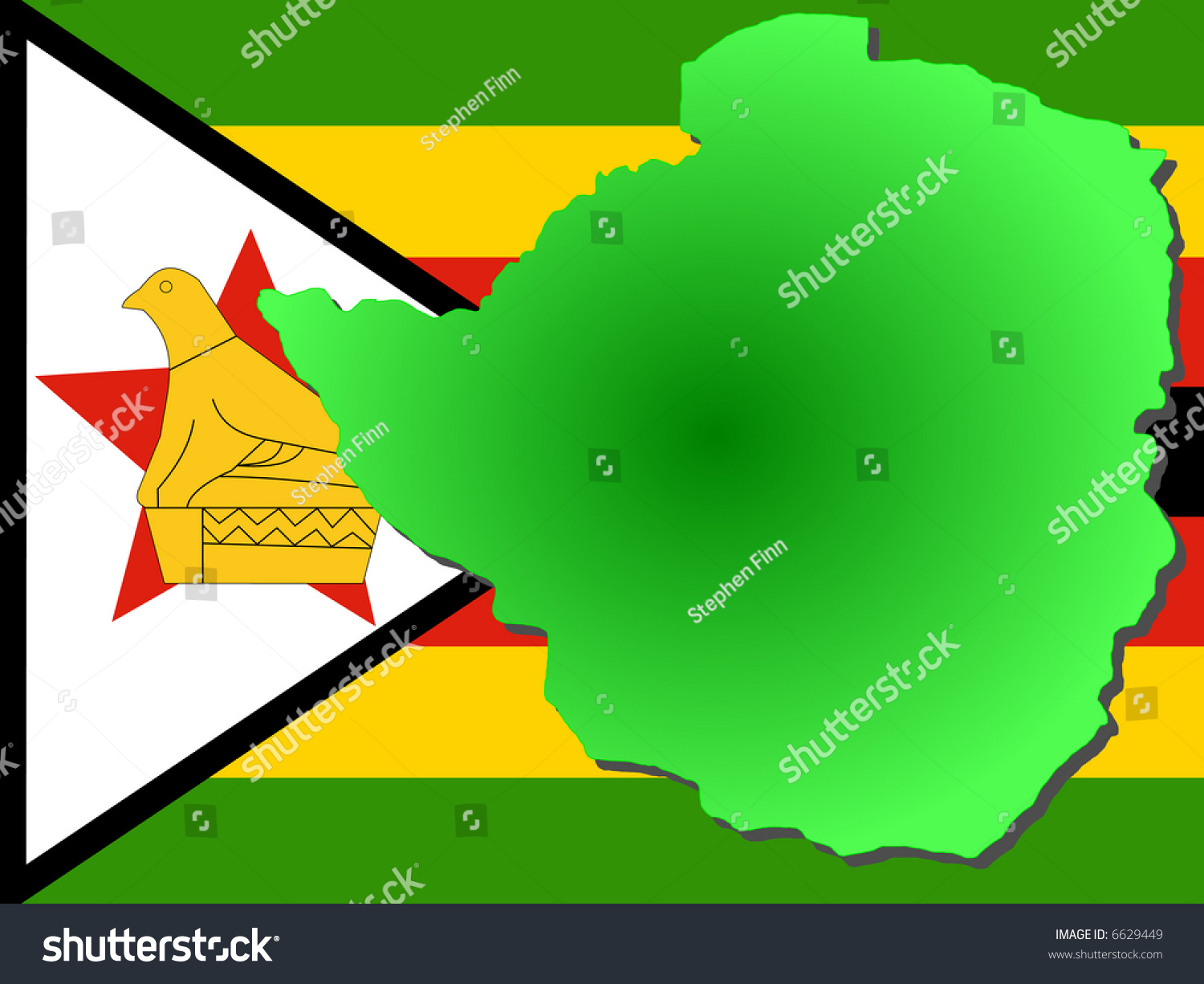 Map Of Zimbabwe And Their Flag Illustration Jpg - 6629449 : Shutterstock