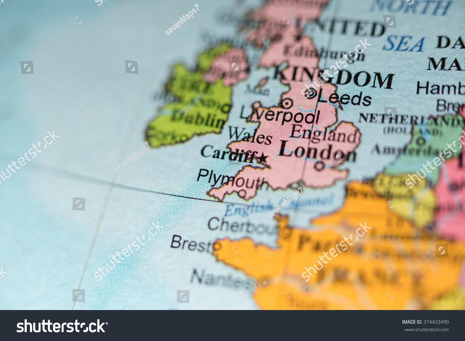 Map View Liverpool Uk On Geographical Stock Photo Edit Now 374433499