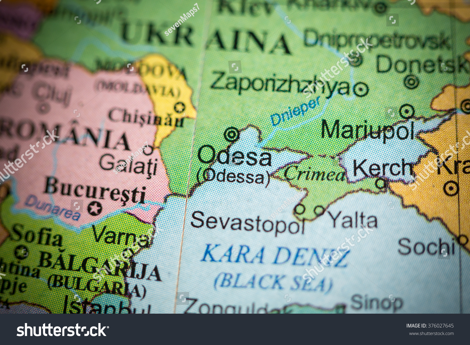 Odessa On A Map Map View Odessa Ukraine On Geographical Stock Photo 376027645 | Shutterstock