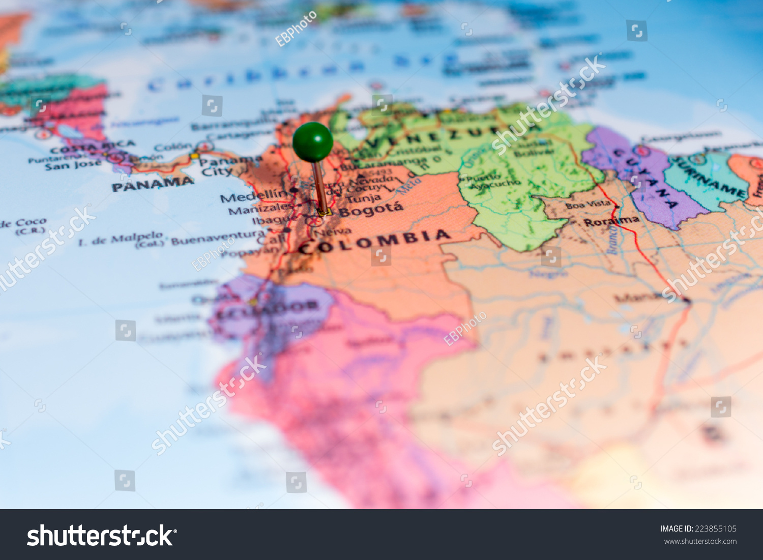 Map Green Pin Placed On Bogota Stock Photo Edit Now