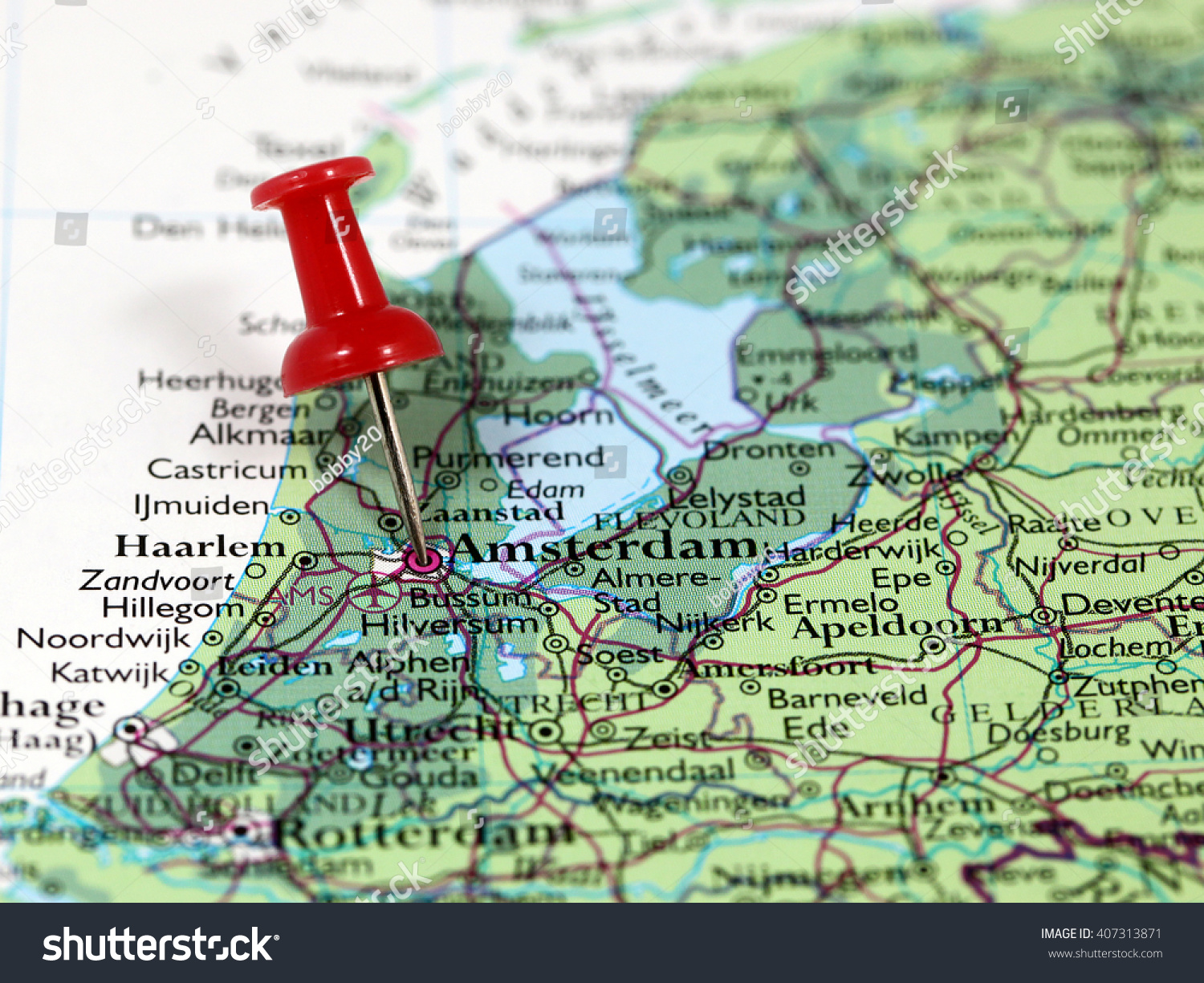 Map Pin Point Amsterdam Netherlands Stock Photo Edit Now 407313871