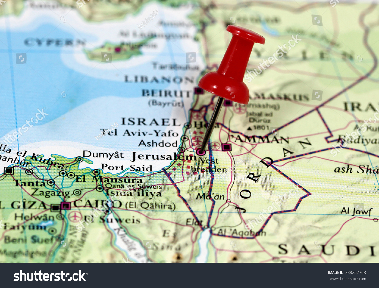 Map Pin Point Jerusalem Israel Stock Photo Edit Now