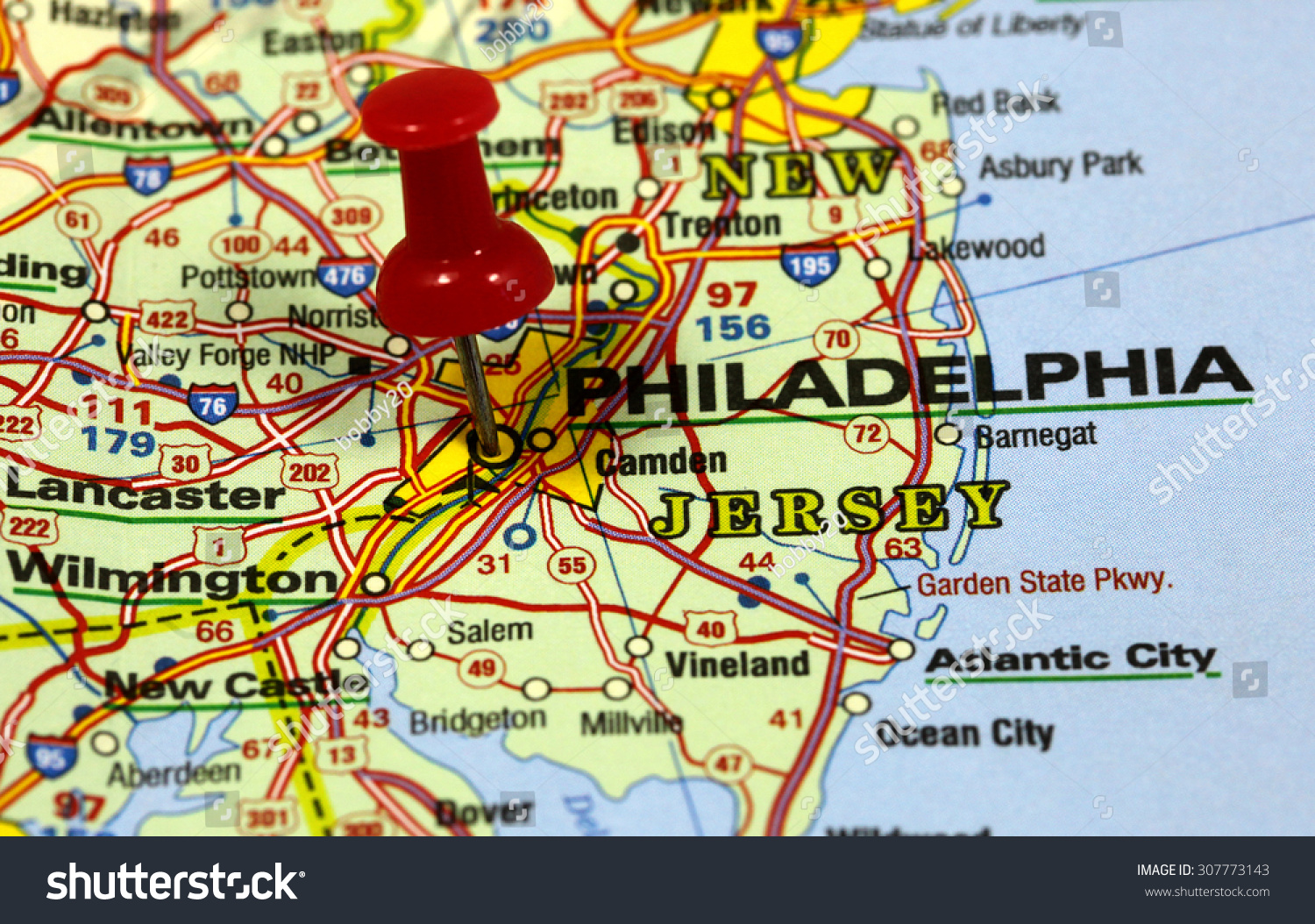 Map Pin Point Philadelphia Usa Stock Photo Edit Now 307773143