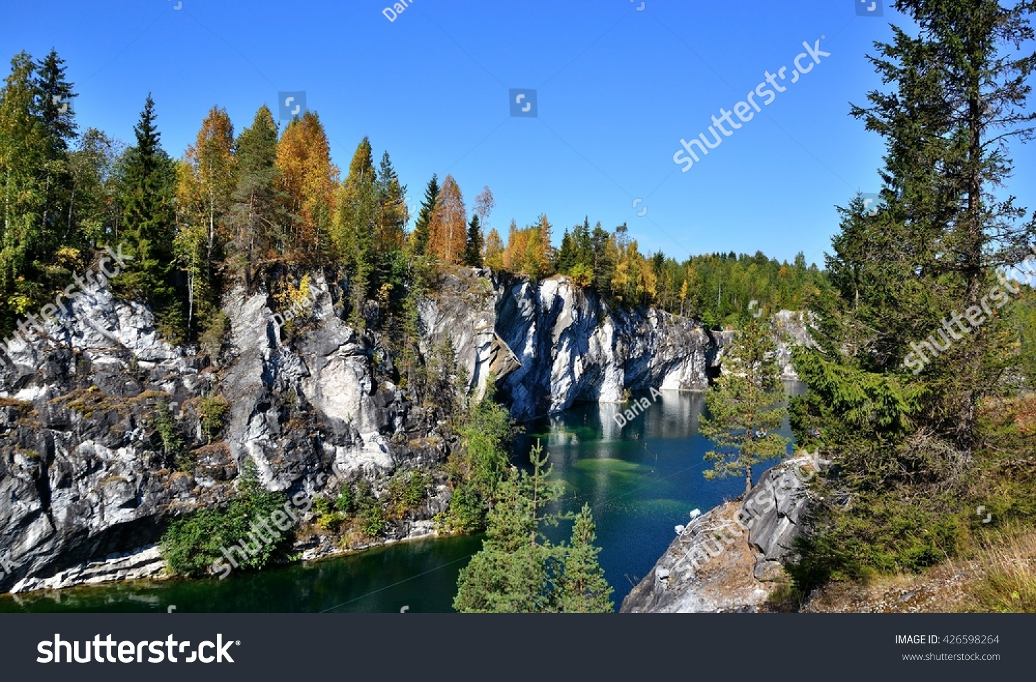 Quarry marble Ruskeala. Mountain Park Ruskeala. Marble quarry, Karelia Quarry marble Ruskeala. Mountain Park Ruskeala. Marble quarry, Karelia