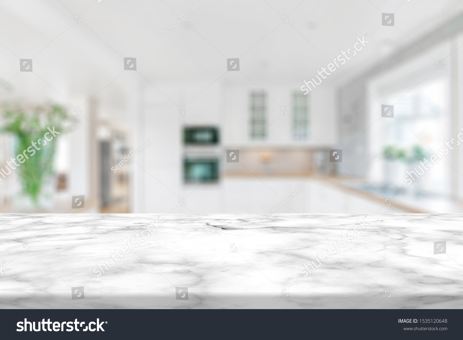 Marble Stone Table Top Kitchen Island Stock Photo 1535120648 | Shutterstock