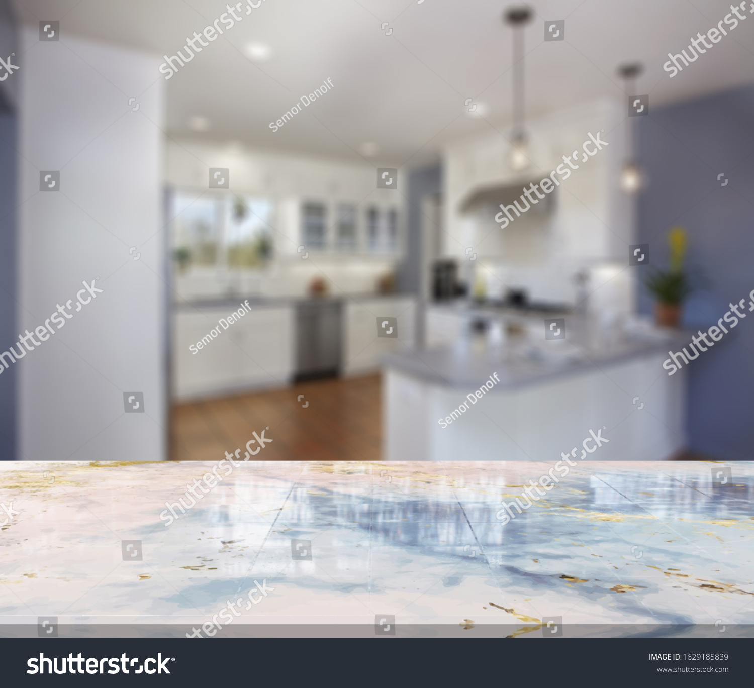 Marble Stone Table Top Kitchen Island Stock Photo 1629185839 | Shutterstock