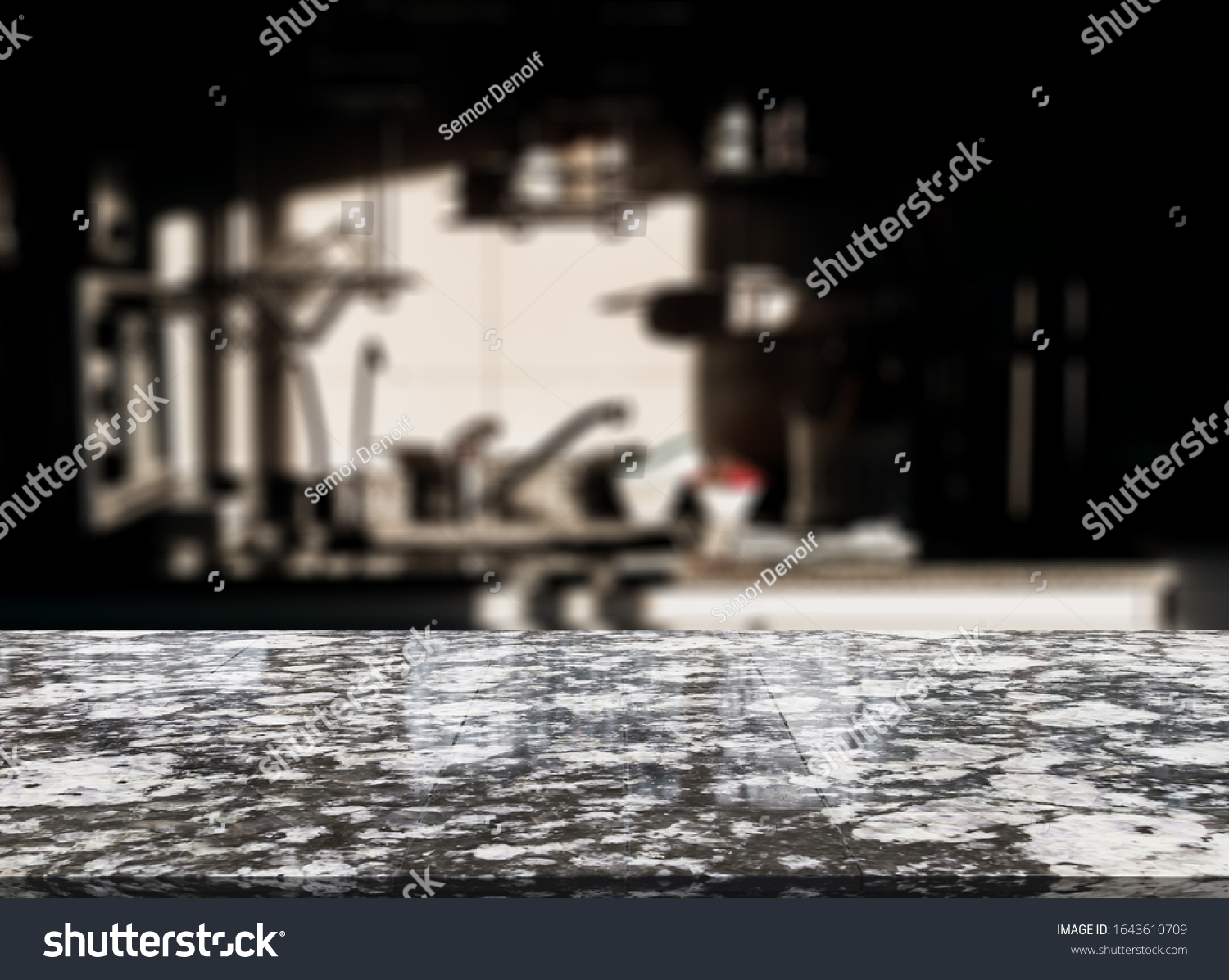 Marble Stone Table Top Kitchen Island Stock Photo (Edit Now) 1643610709