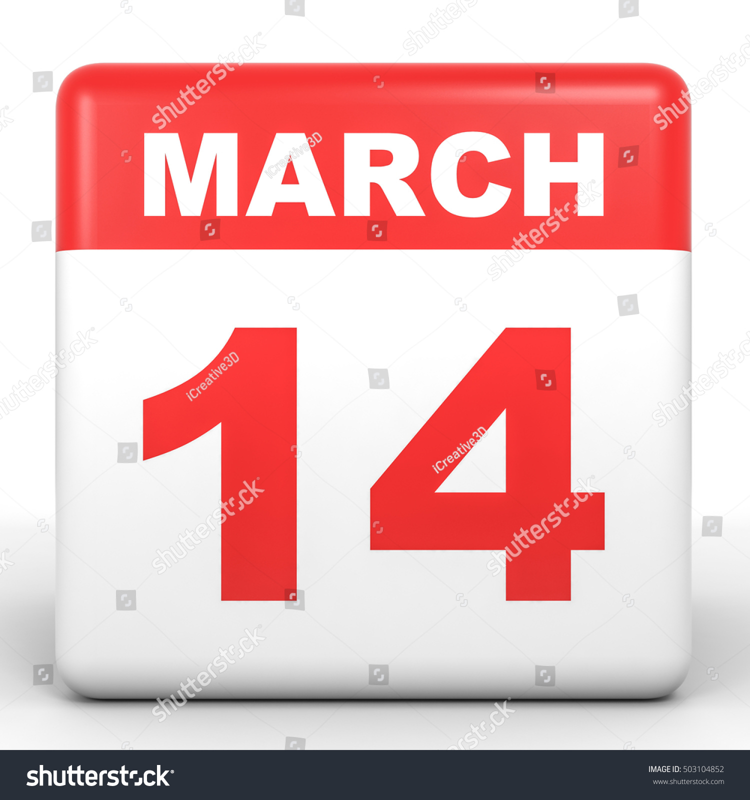 March 14 Calendar On White Background Stock Illustration 503104852