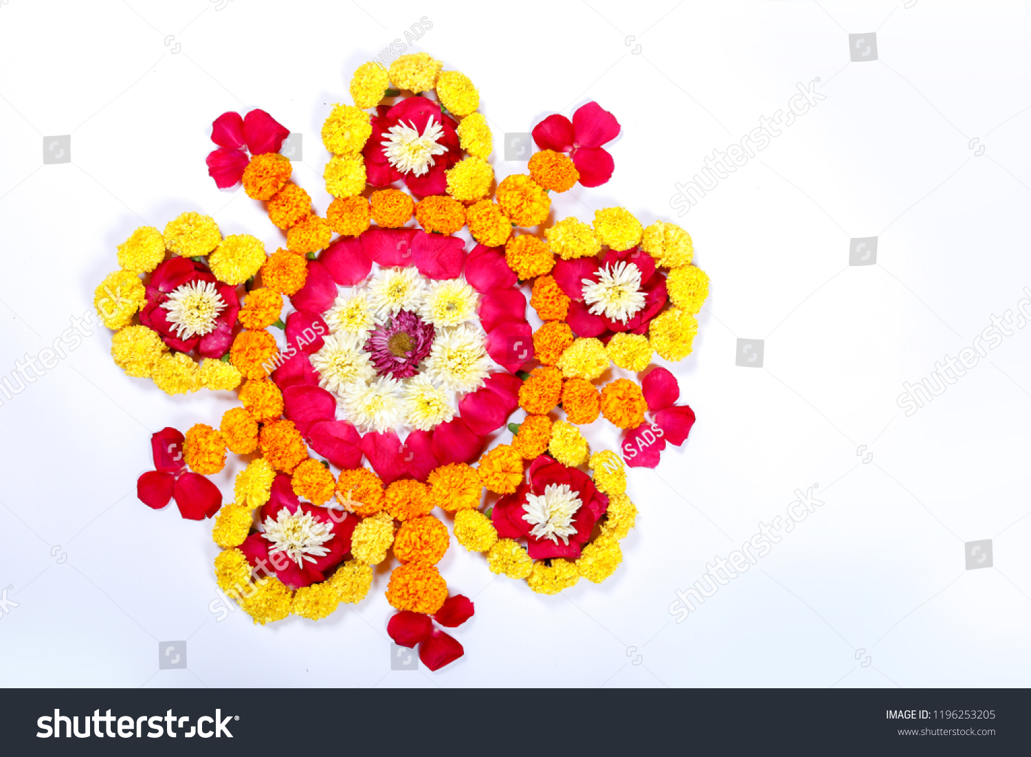 Marigold Flower Rangoli Design Diwali Festival Stock Photo Edit