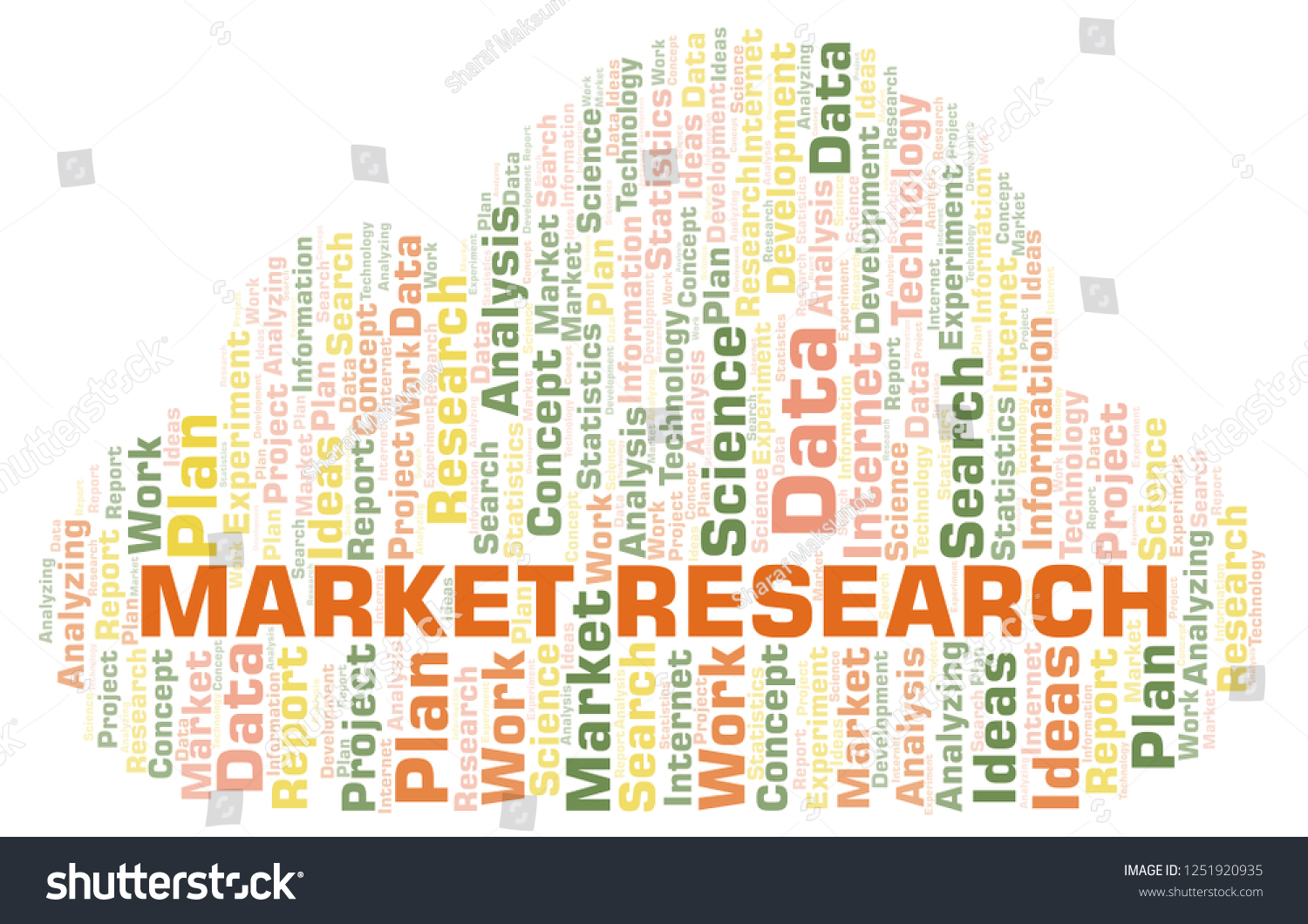 Market Research Word Cloud Stock Illustration 1251920935 