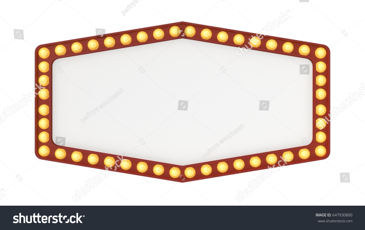 Marquee Light Board Sign Retro On Stock Illustration 647930800