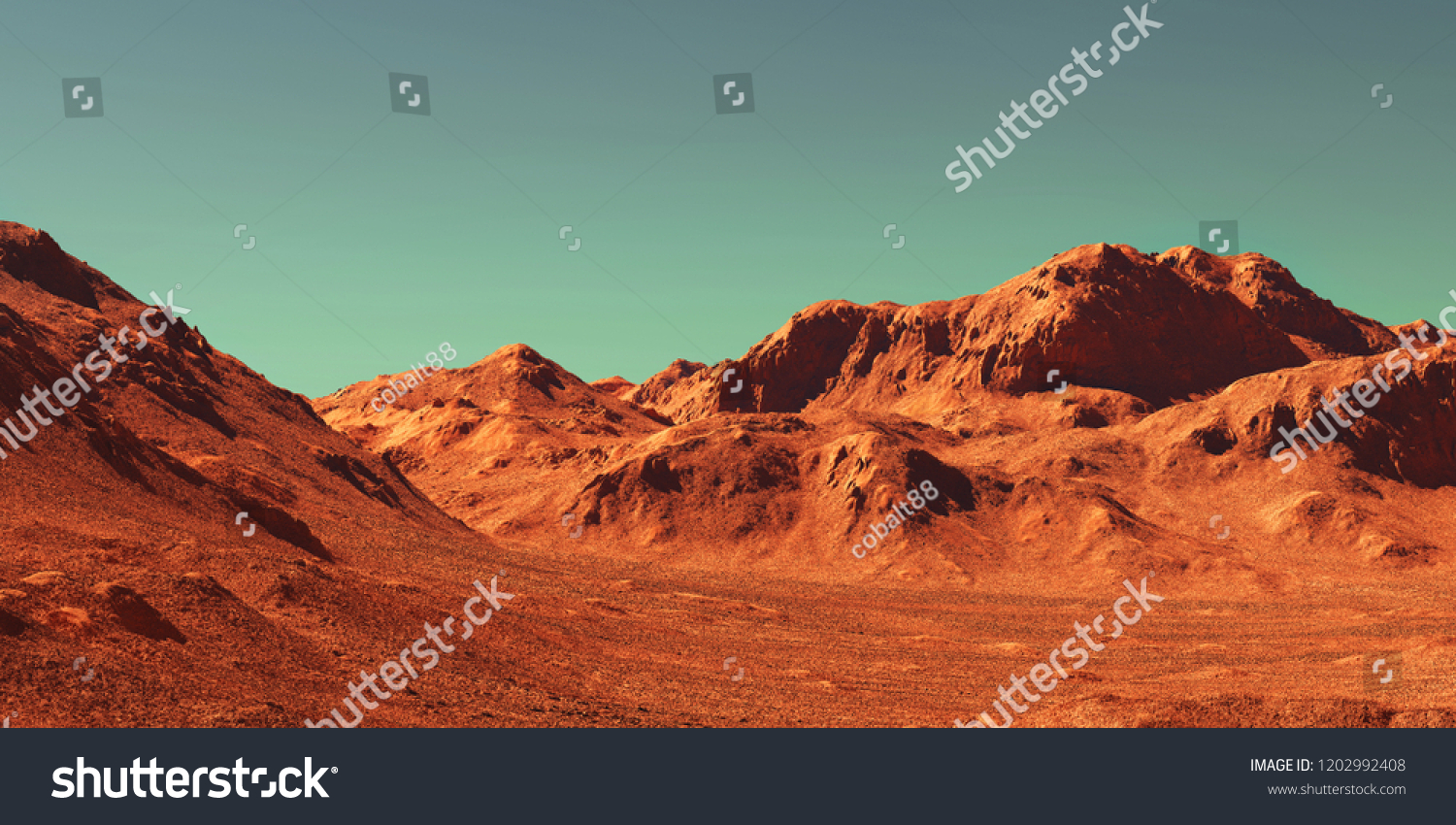 Mars Landscape D Render Imaginary Mars Stock Illustration Shutterstock