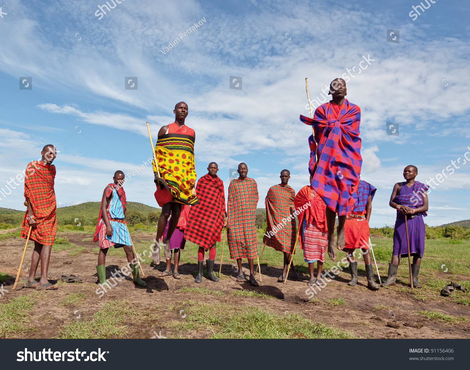 Masai Mara, Kenya - December 2: Masai Warriors Dancing Traditional ...