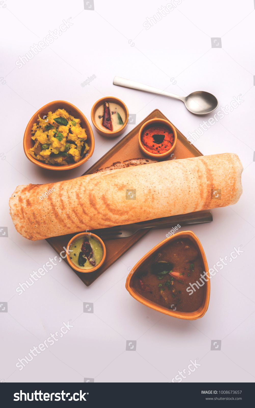 Masala Dosa South Indian Meal Served Stock Photo (Edit Now) 1008673657