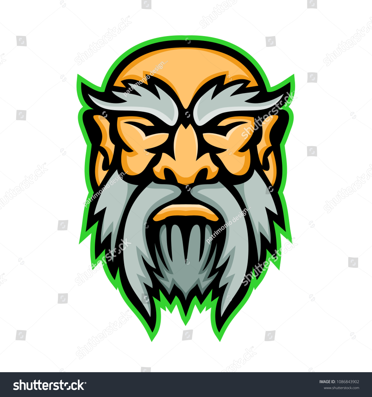 Mascot Icon Illustration Head Cronus Kronos Stock Illustration ...