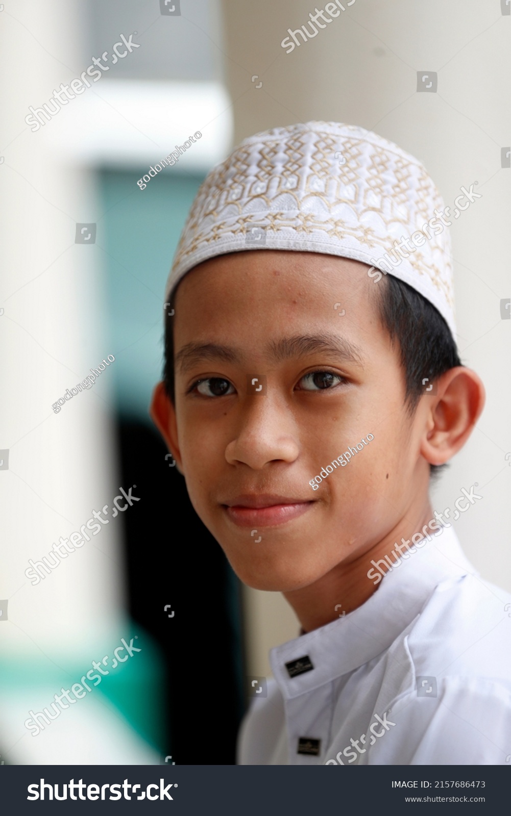 Masjid Arrohmah Mosque Young Muslim Boy Stock Photo 2157686473 ...