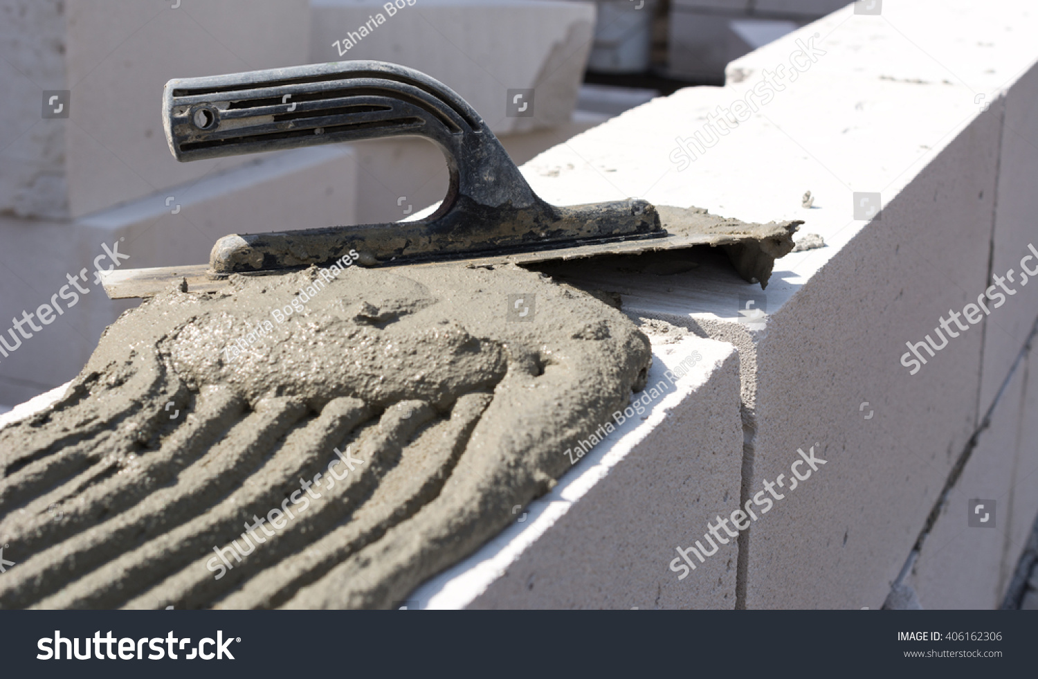 Masons Float Mortar On Lightweight Concrete Stock Photo Edit Now