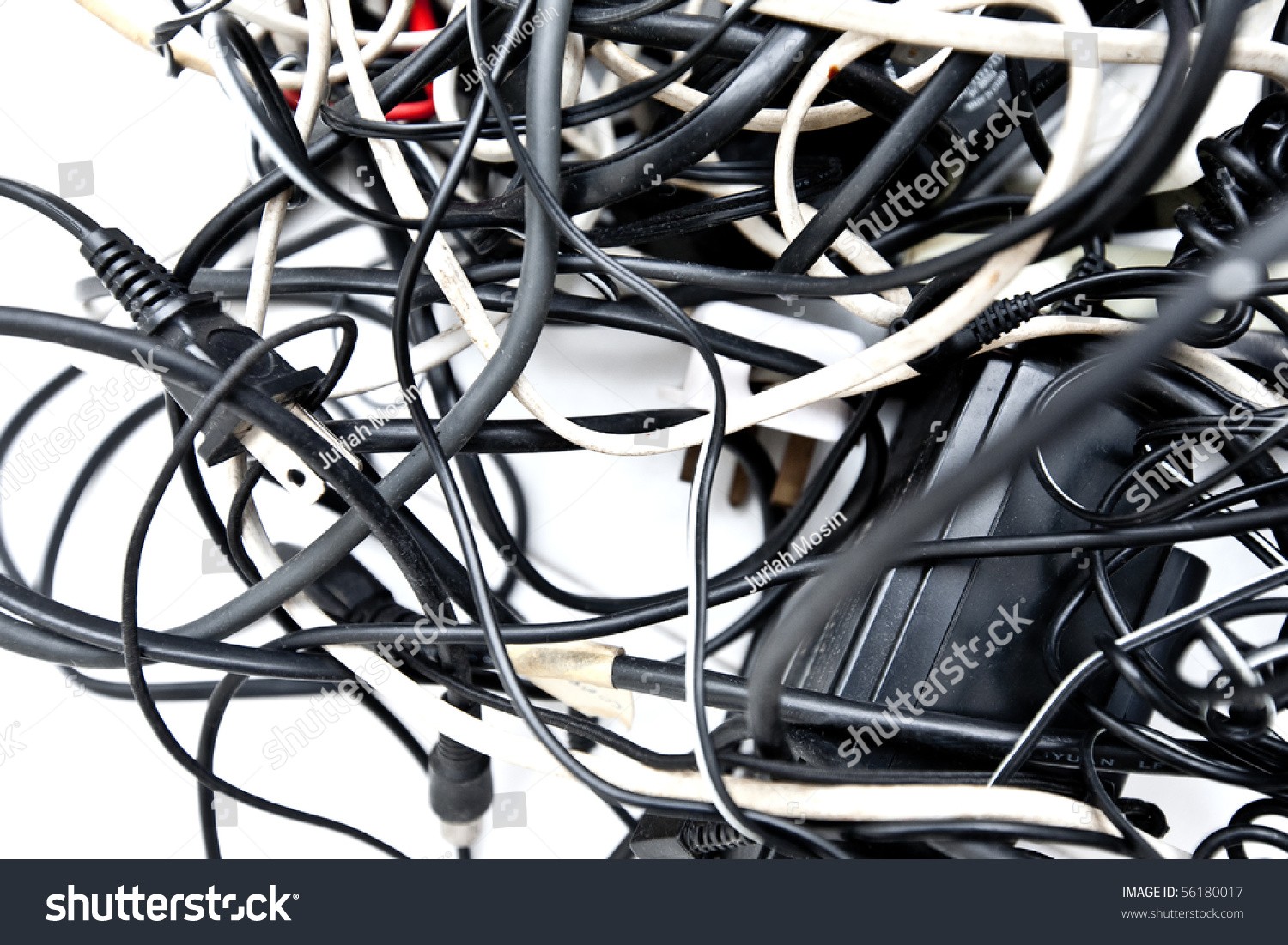 Mass Tangled Wires Connections Cables Stock Photo 56180017 - Shutterstock