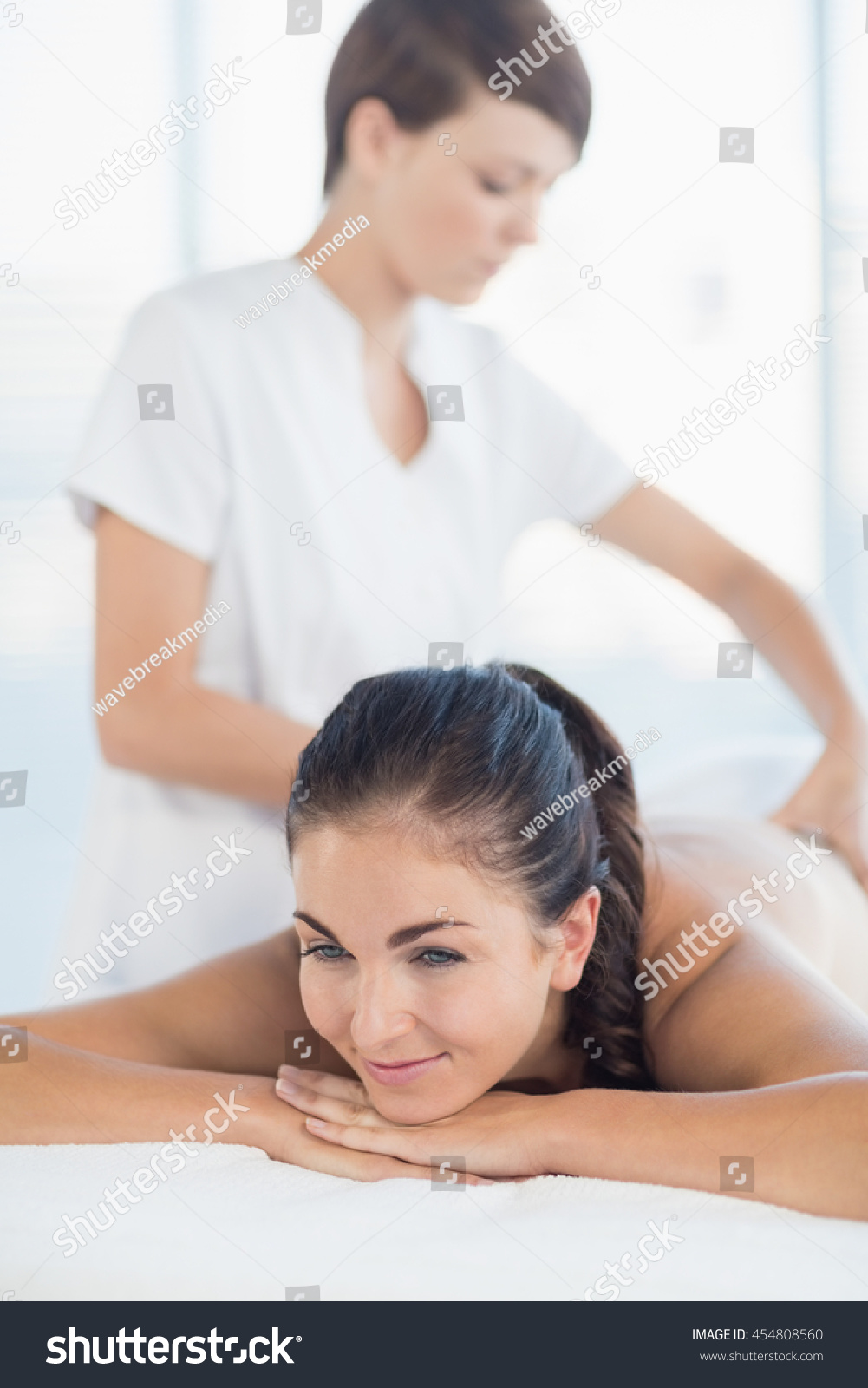 Masseuse Giving Back Massage Woman Spa Stock Photo Shutterstock