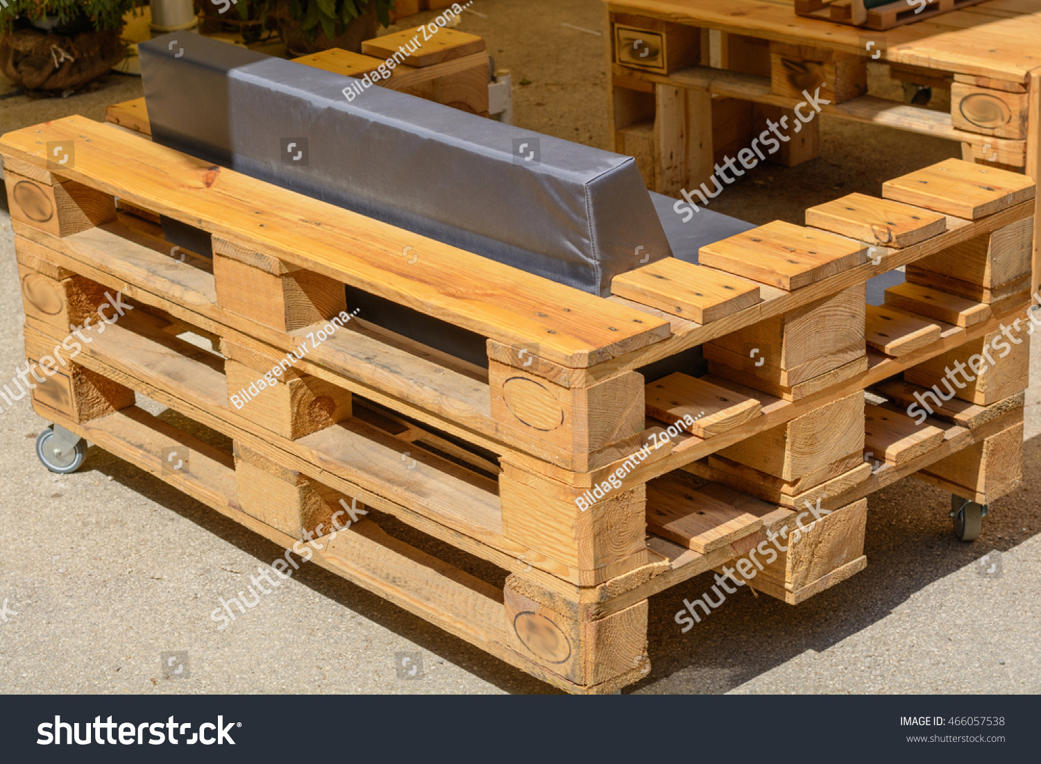 Massive Furniture Made Wooden Pallets Upcycling Stock Photo Edit