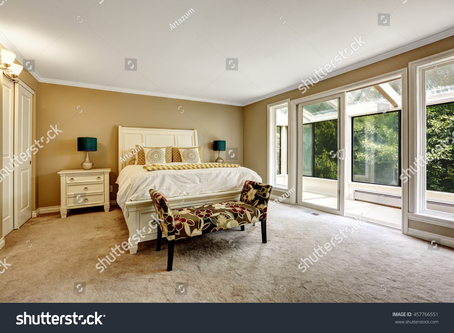 Master Bedroom American Style Double Bed Stock Photo Edit