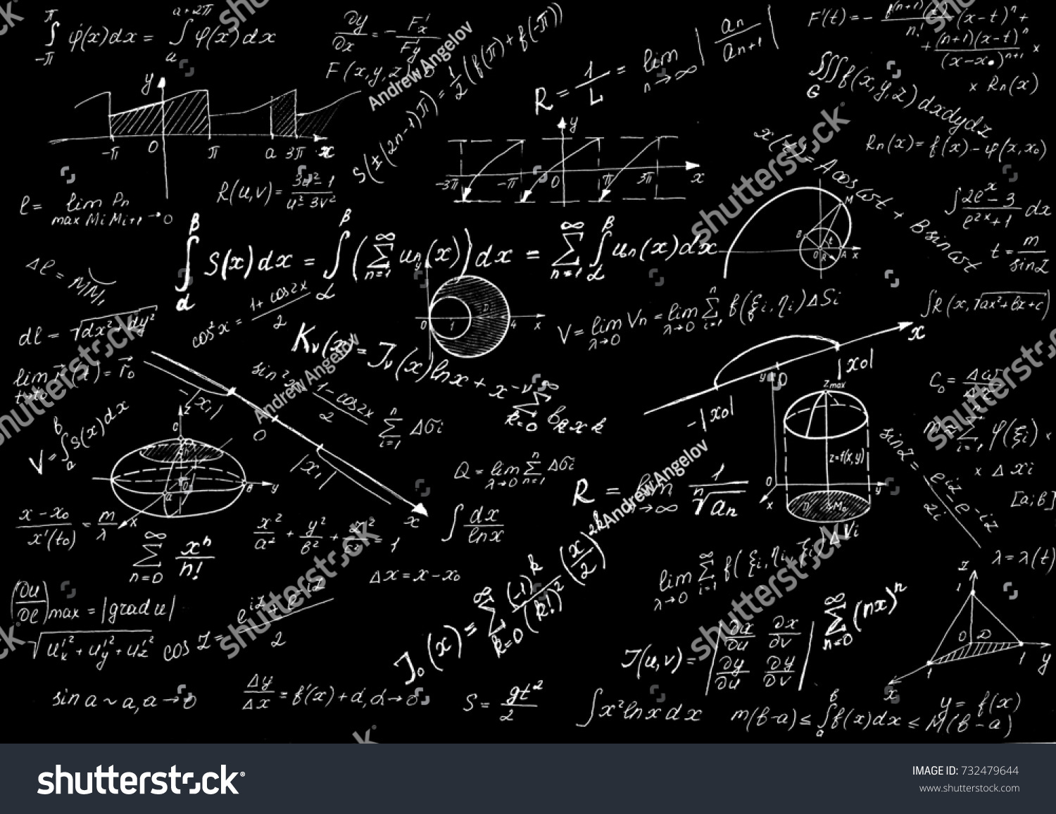 Math Physics Formulas Symbol On Black Stock Photo (Edit Now) 732479644