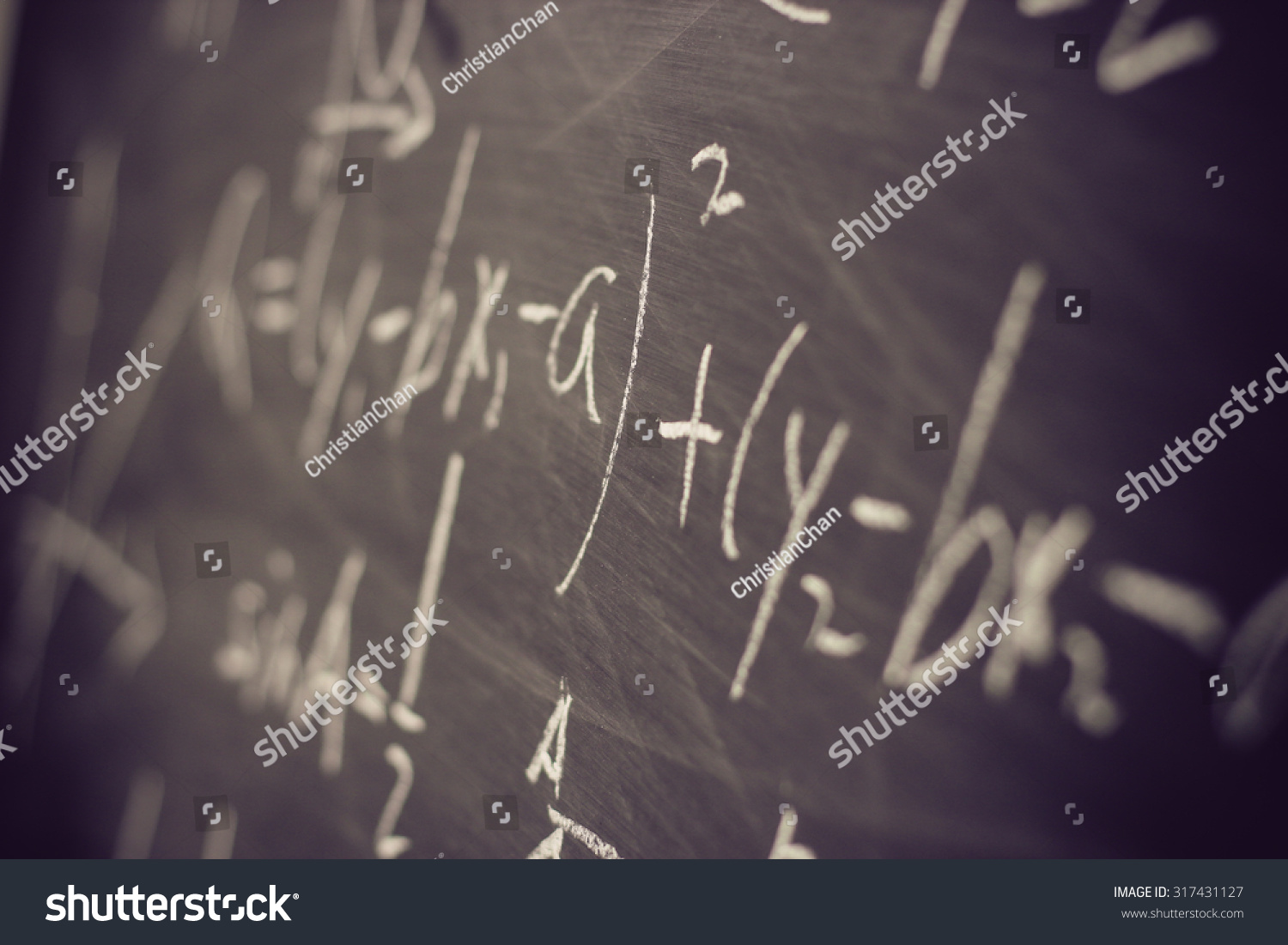 Maths Formulas Written By White Chalk Stock Photo (Edit Now) 317431127